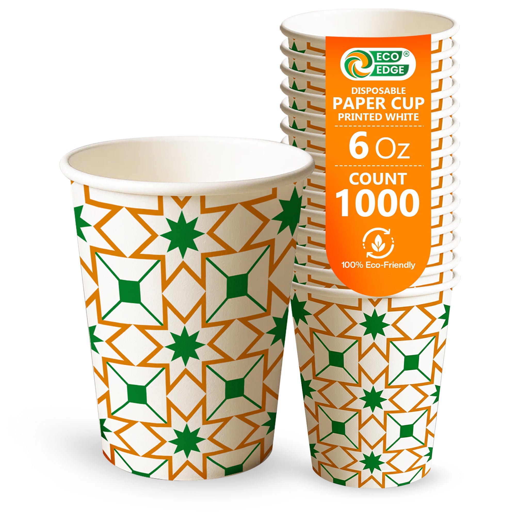 EcoEdge 6 Oz Heavy-Duty Paper Cups | Compostable, BPA-Free & Durable (Pack of 1000)