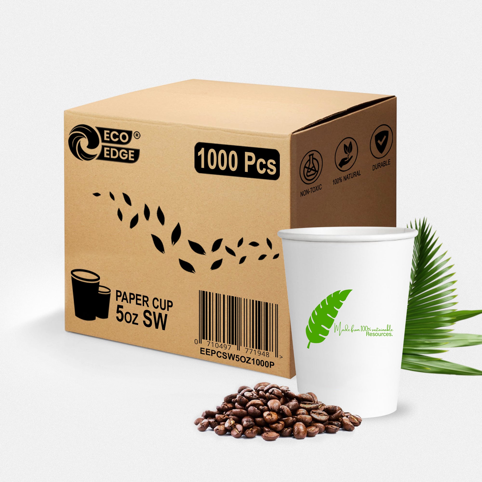 EcoEdge 5 Oz Disposable Heavy-Duty Party Paper Cups | 100% Natural