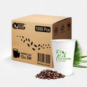 EcoEdge 12 Oz Disposable, Single Wall Paper Cups | 100% Natural (Pack of 1000)