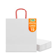 EcoEdge (32x22x32 cm) Large Recyclable White Plain Paper Bag | 100% Natural