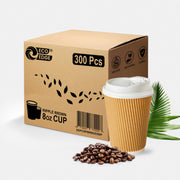 EcoEdge 8 Oz Brown Disposable Heavy-Duty, Triple Wall Ripple Party Paper Cups | 100% Organic (Pack of 300)