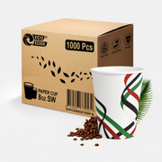 EcoEdge 8 Oz National Day Edition Heavy-Duty Paper Cups | Compostable, Durable & Plastic-Free (Pack of 1000)