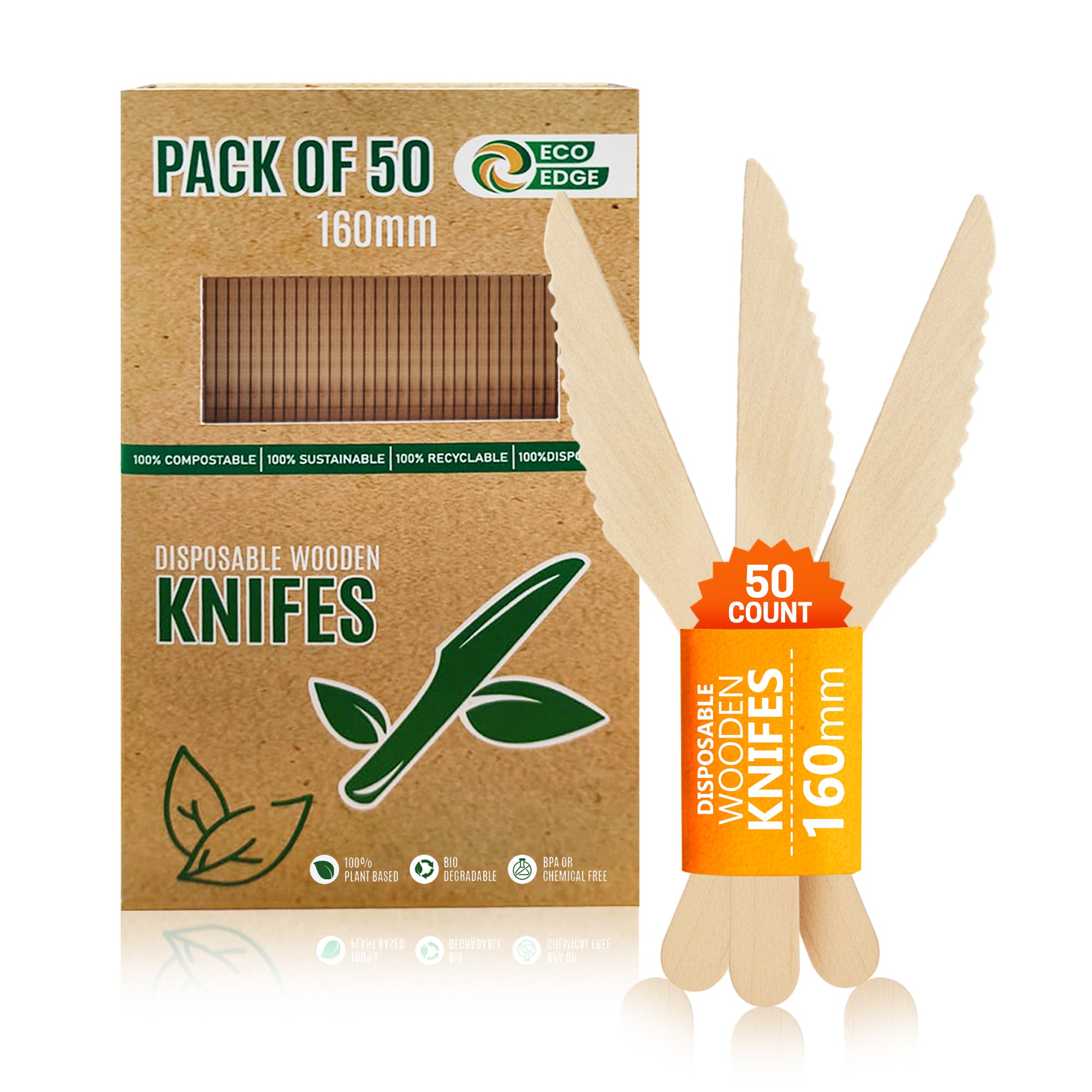 Eco Edge Biodegradable Wooden Knife | Natural, Eco-Friendly & Hand-Finished