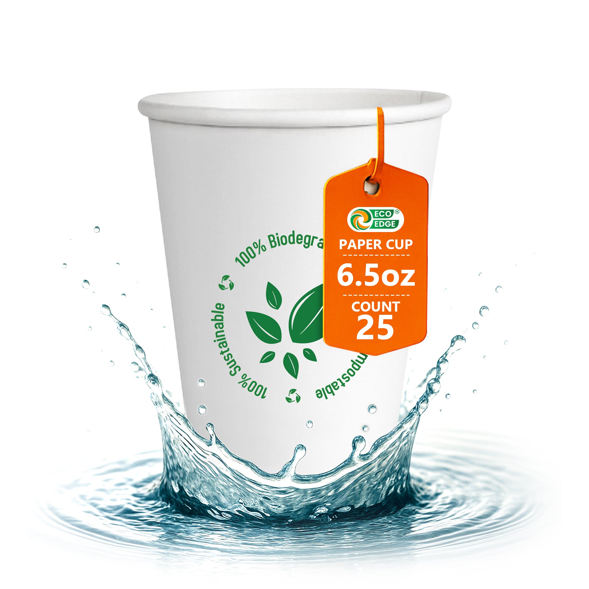 EcoEdge 6.5 Oz Disposable Heavy-Duty Party Paper Cups | 100% Compostable