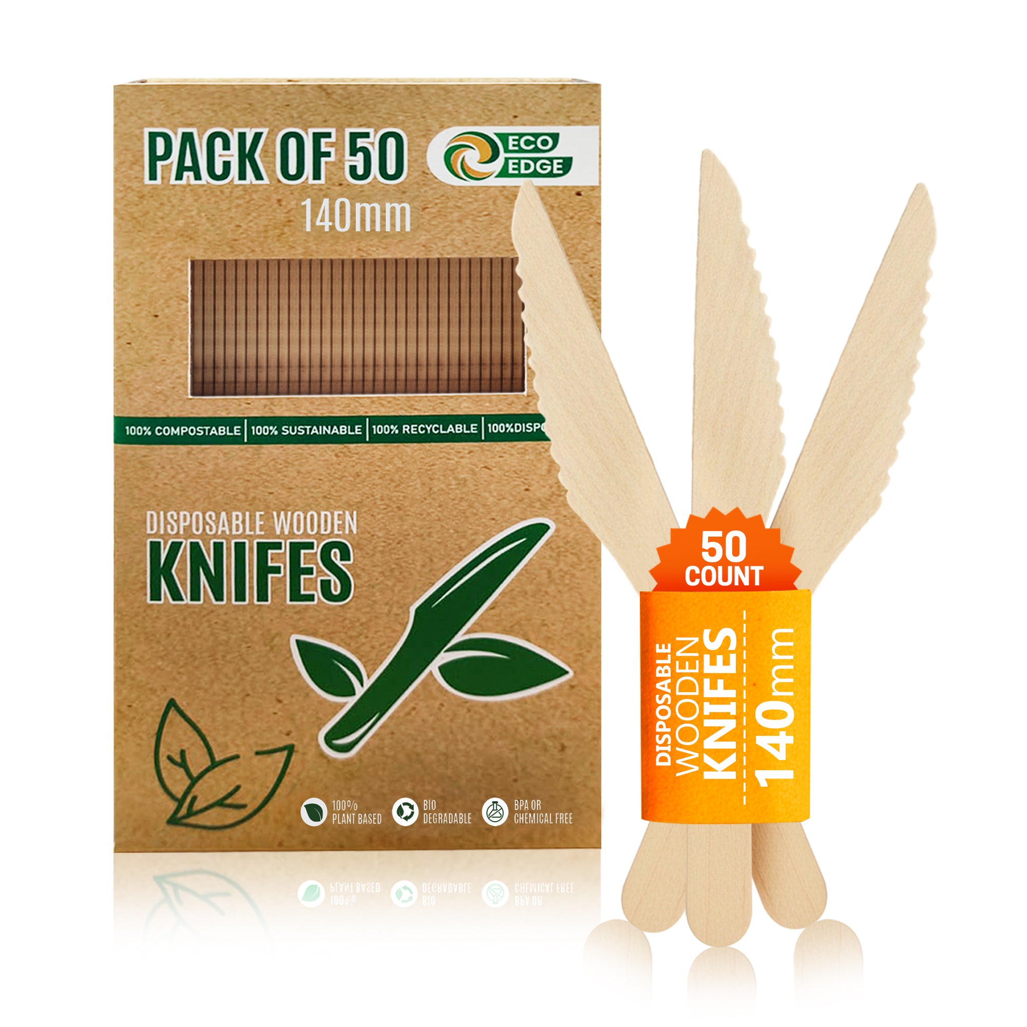 Eco Edge Biodegradable Wooden Knife | Natural, Eco-Friendly & Hand-Finished