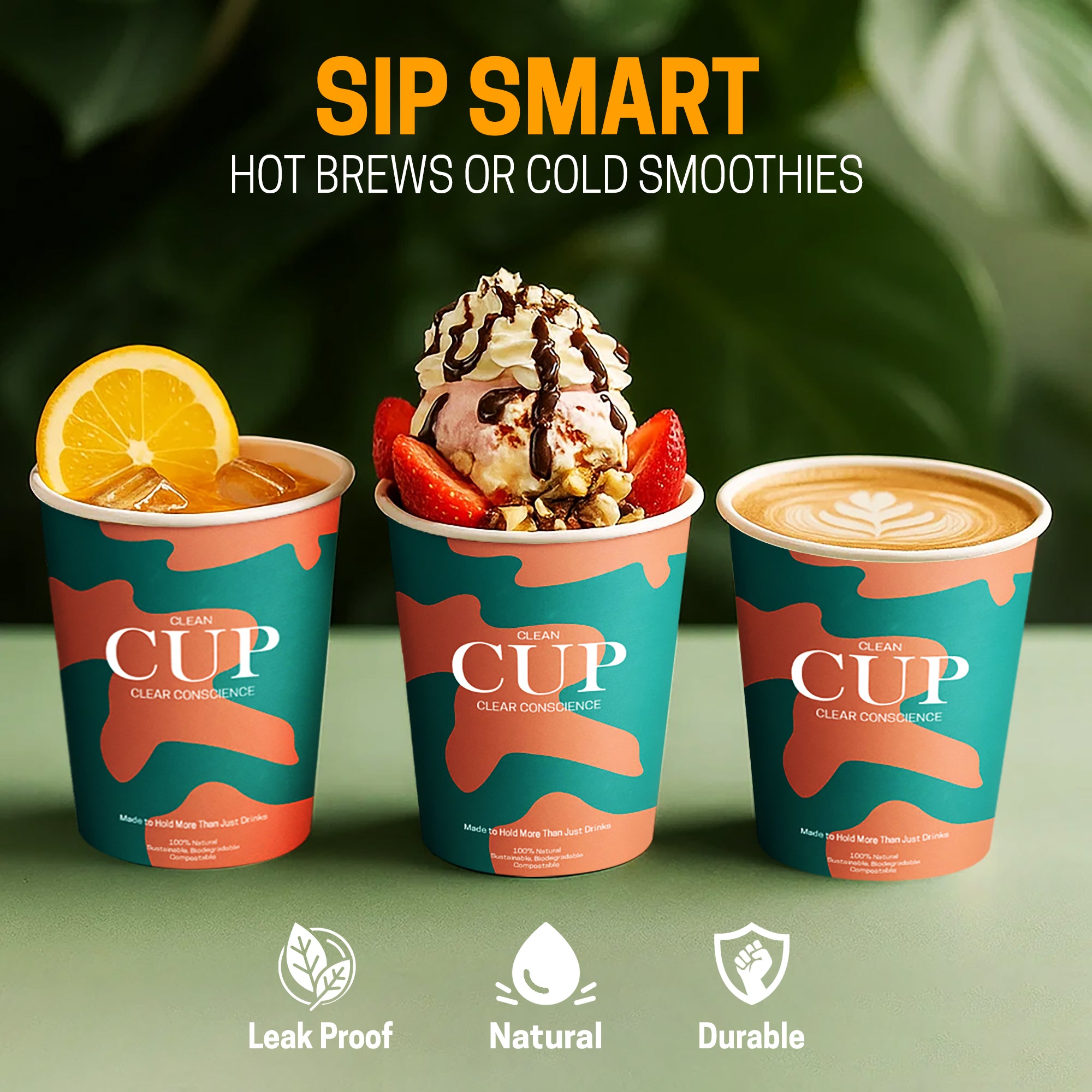 EcoEdge 4 Oz Disposable Heavy-Duty Stylish Party Paper Cups | 100% Eco Friendly