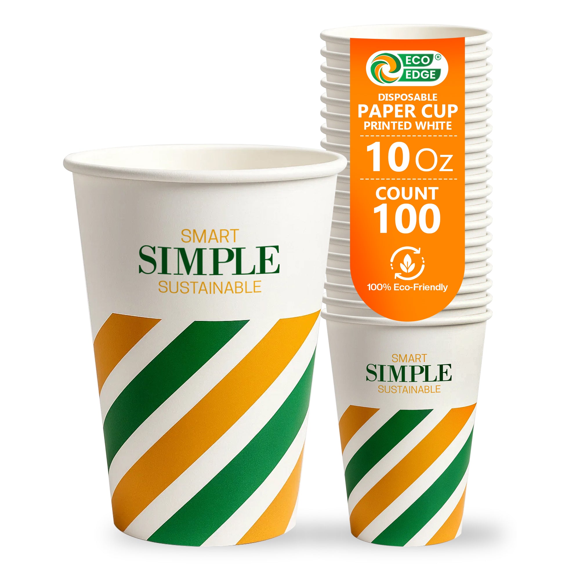 EcoEdge 10 Oz Disposable Paper Cups | Leakproof, BPA-Free & Sustainable