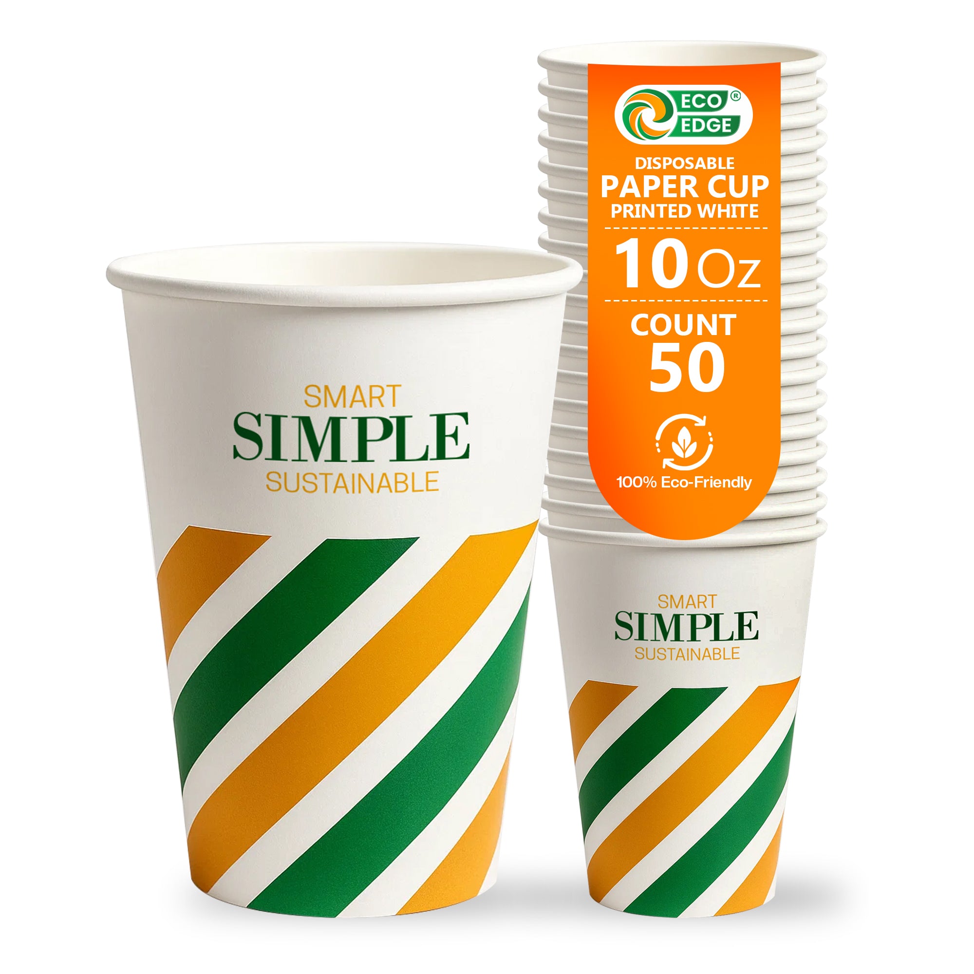 EcoEdge 10 Oz Disposable Paper Cups | Leakproof, BPA-Free & Sustainable