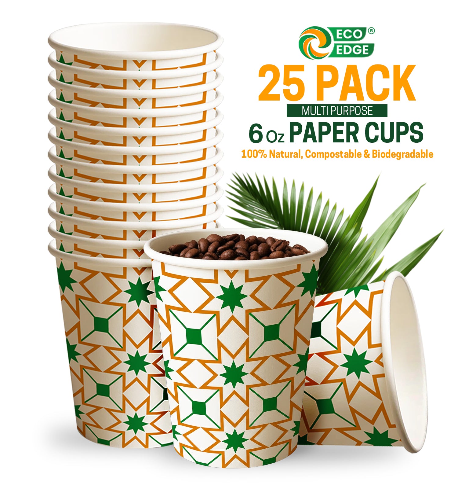 EcoEdge 6 Oz Heavy-Duty Paper Cups | Compostable, BPA-Free & Durable