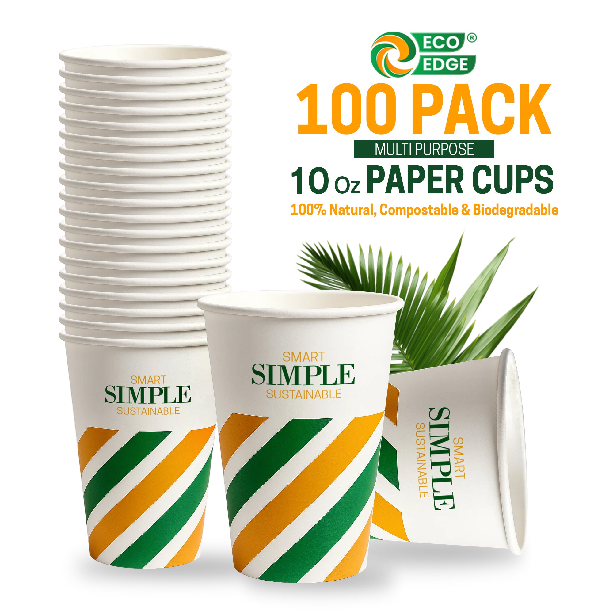 EcoEdge 10 Oz Disposable Paper Cups | Leakproof, BPA-Free & Sustainable