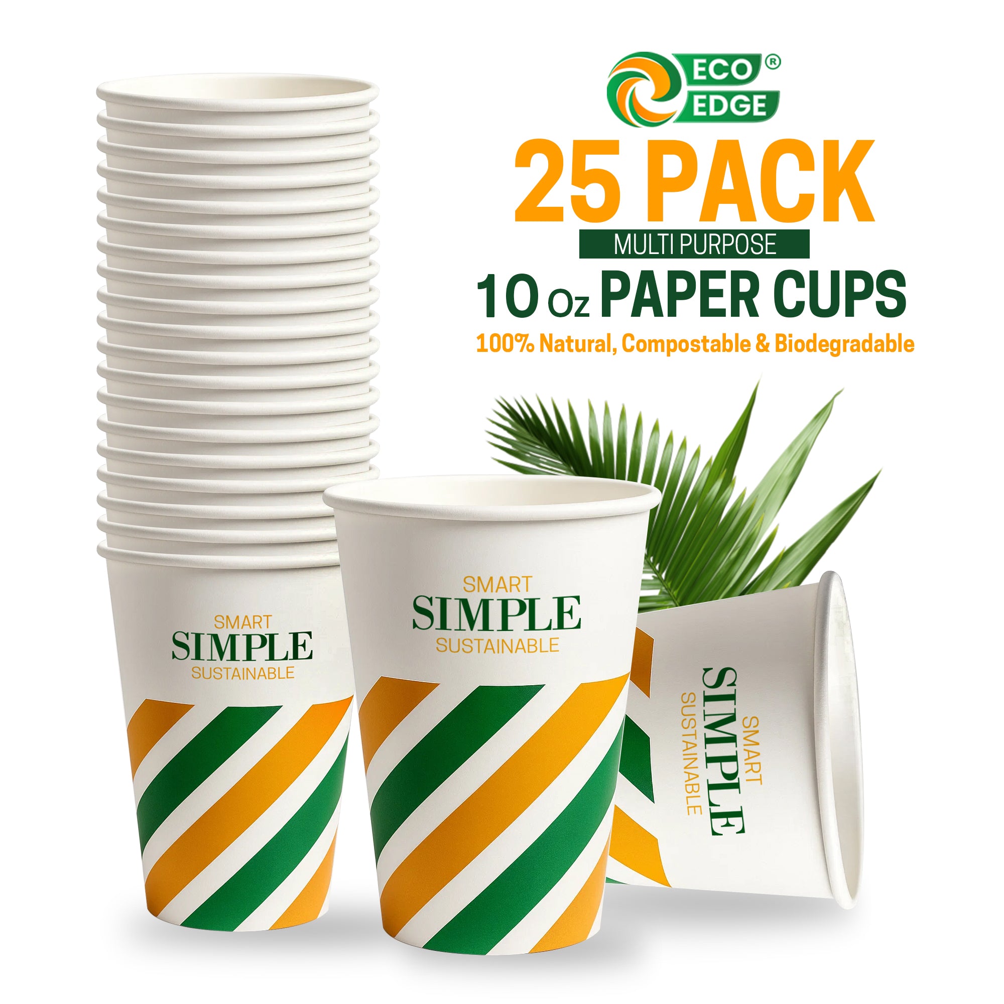 EcoEdge 10 Oz Disposable Paper Cups | Leakproof, BPA-Free & Sustainable