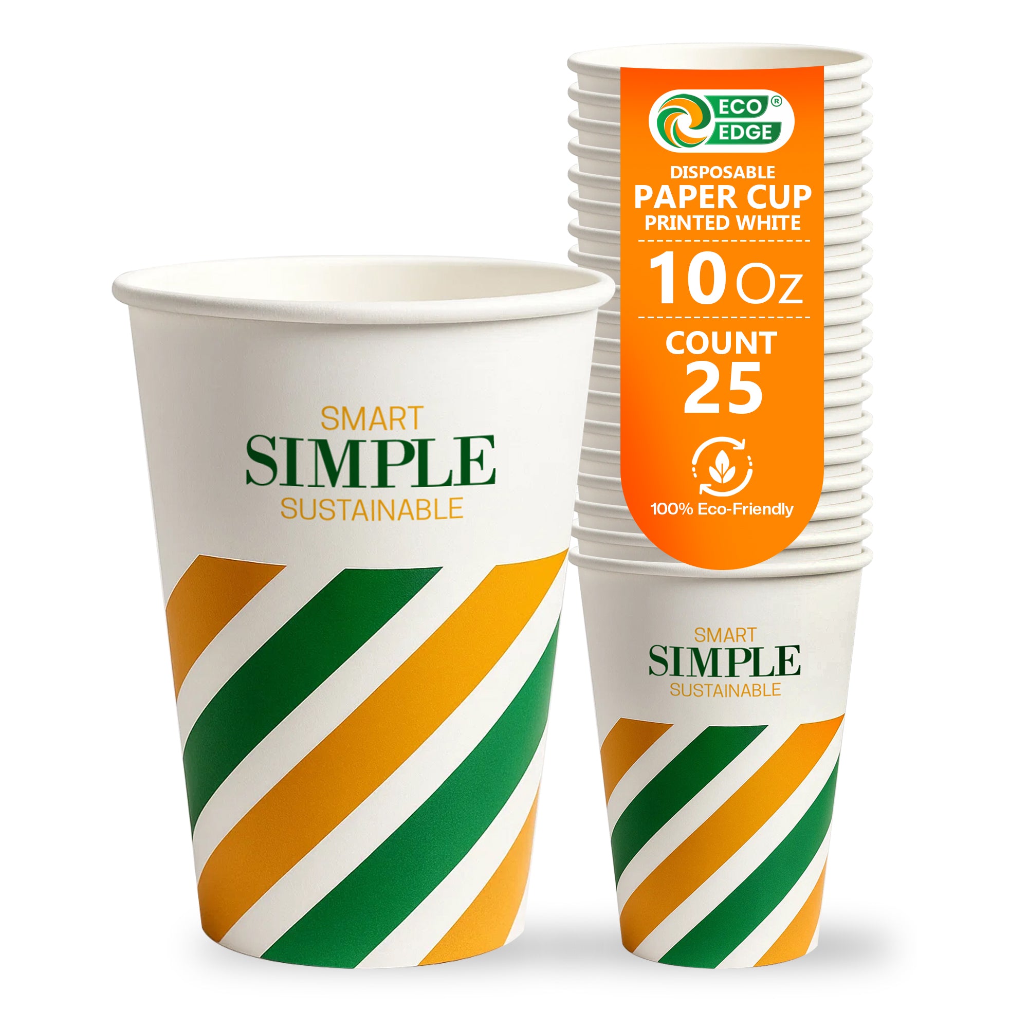 EcoEdge 10Oz Disposable Paper Cups | Leakproof, BPA-Free & Sustainable