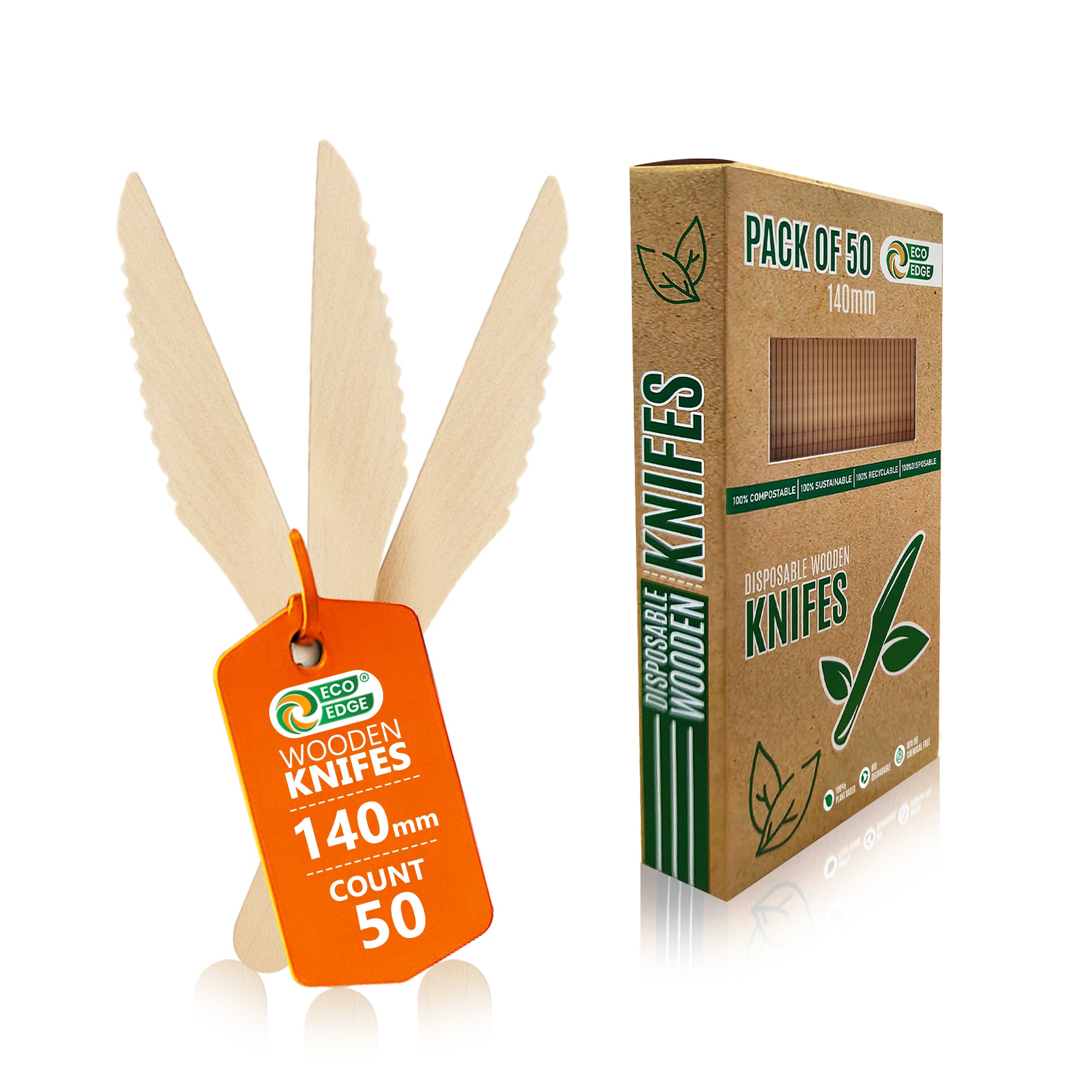 Eco Edge Biodegradable Wooden Knife | Natural, Eco-Friendly & Hand-Finished