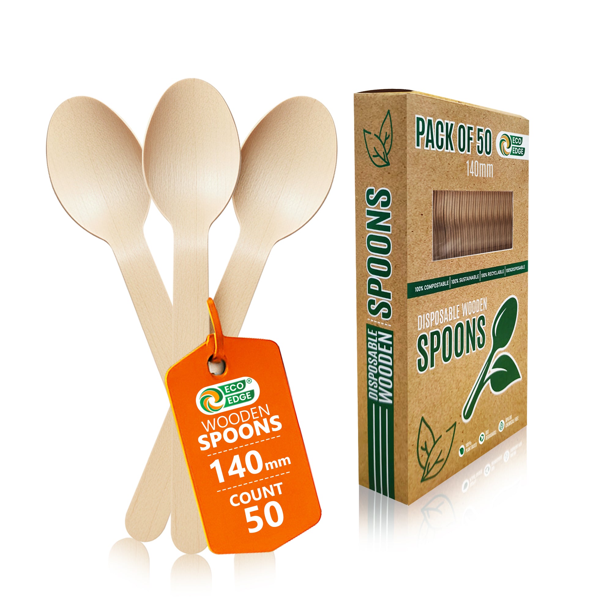 Eco Edge Compostable Wooden Spoon | Natural, Sustainable & Hand-Finished