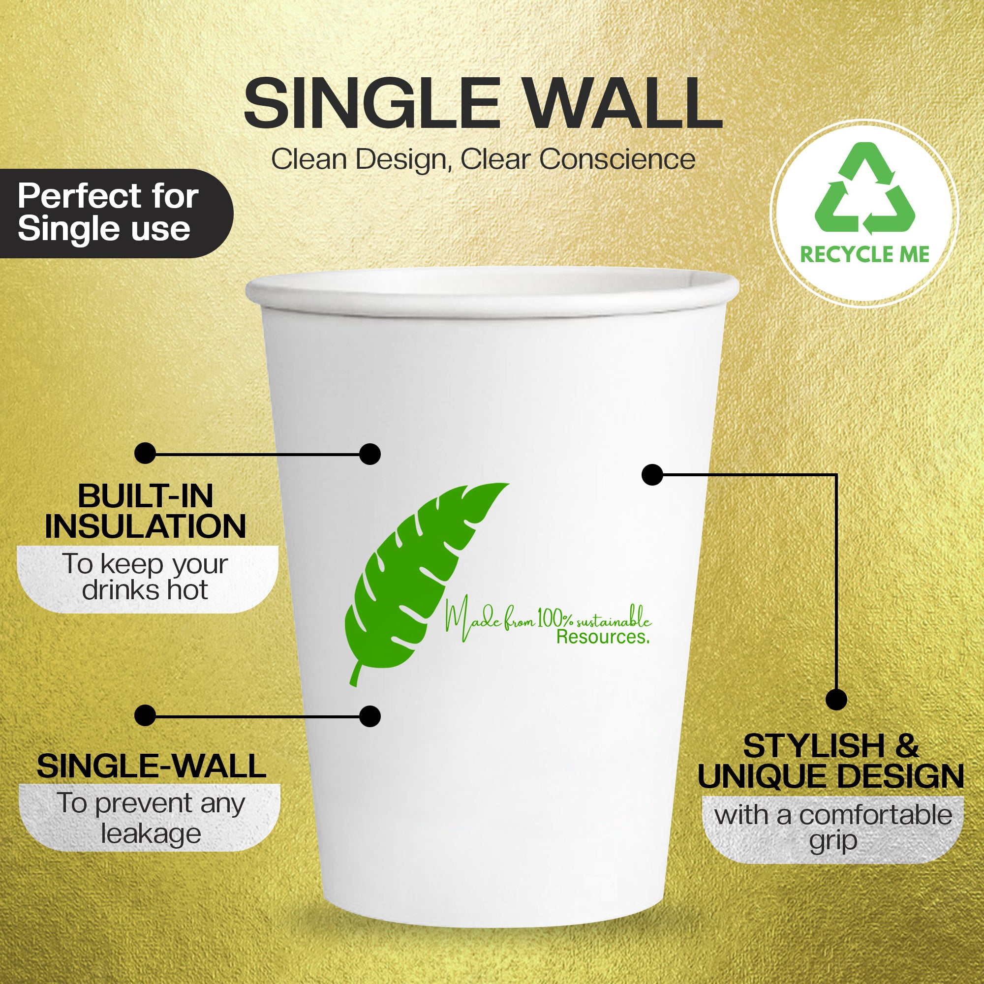EcoEdge 5 Oz Disposable Heavy-Duty Party Paper Cups | 100% Natural