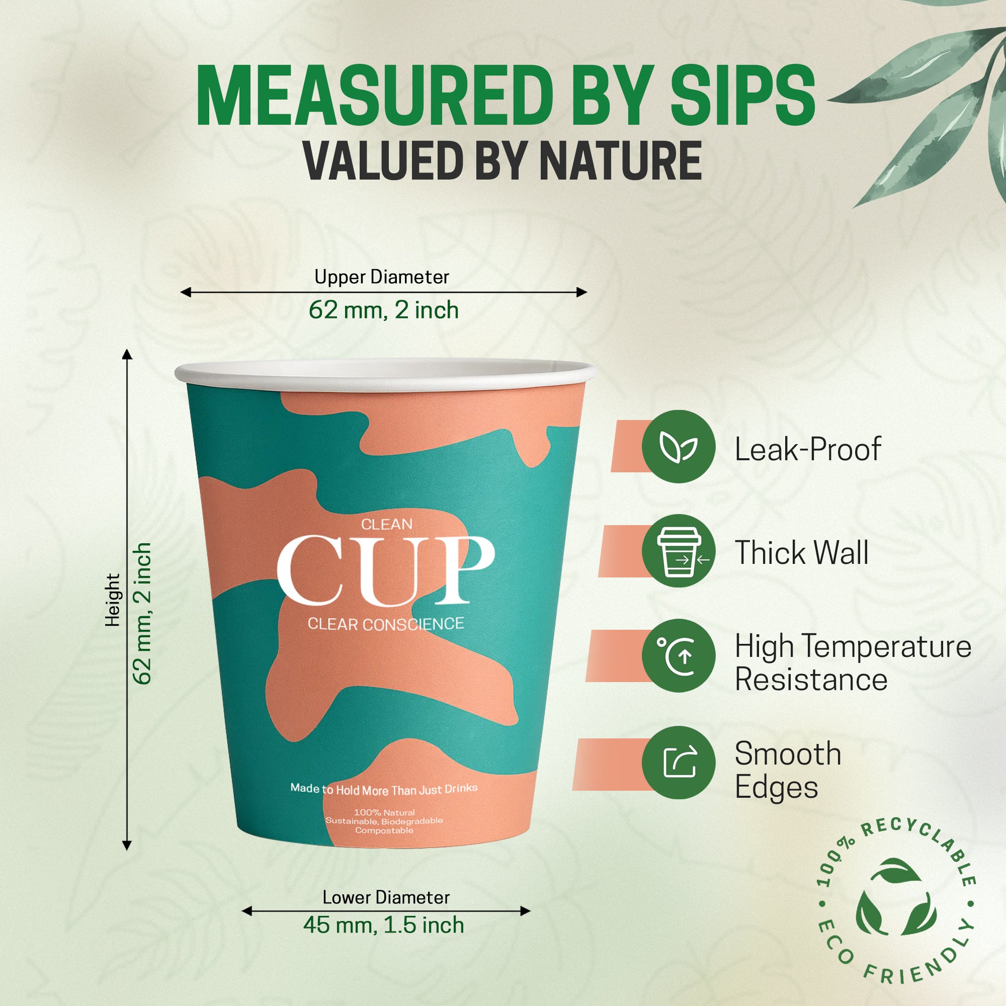 EcoEdge 4 Oz Disposable Heavy-Duty Stylish Party Paper Cups | 100% Eco Friendly