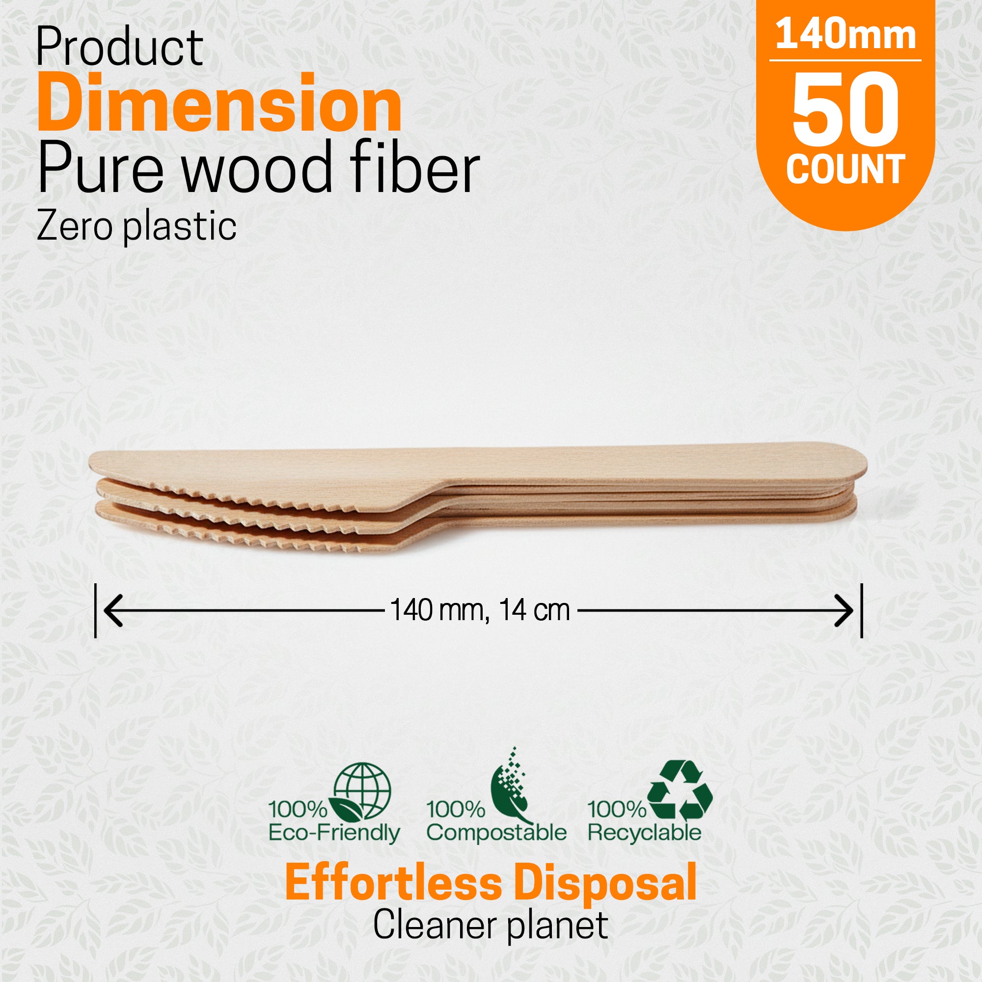Eco Edge Biodegradable Wooden Knife | Natural, Eco-Friendly & Hand-Finished