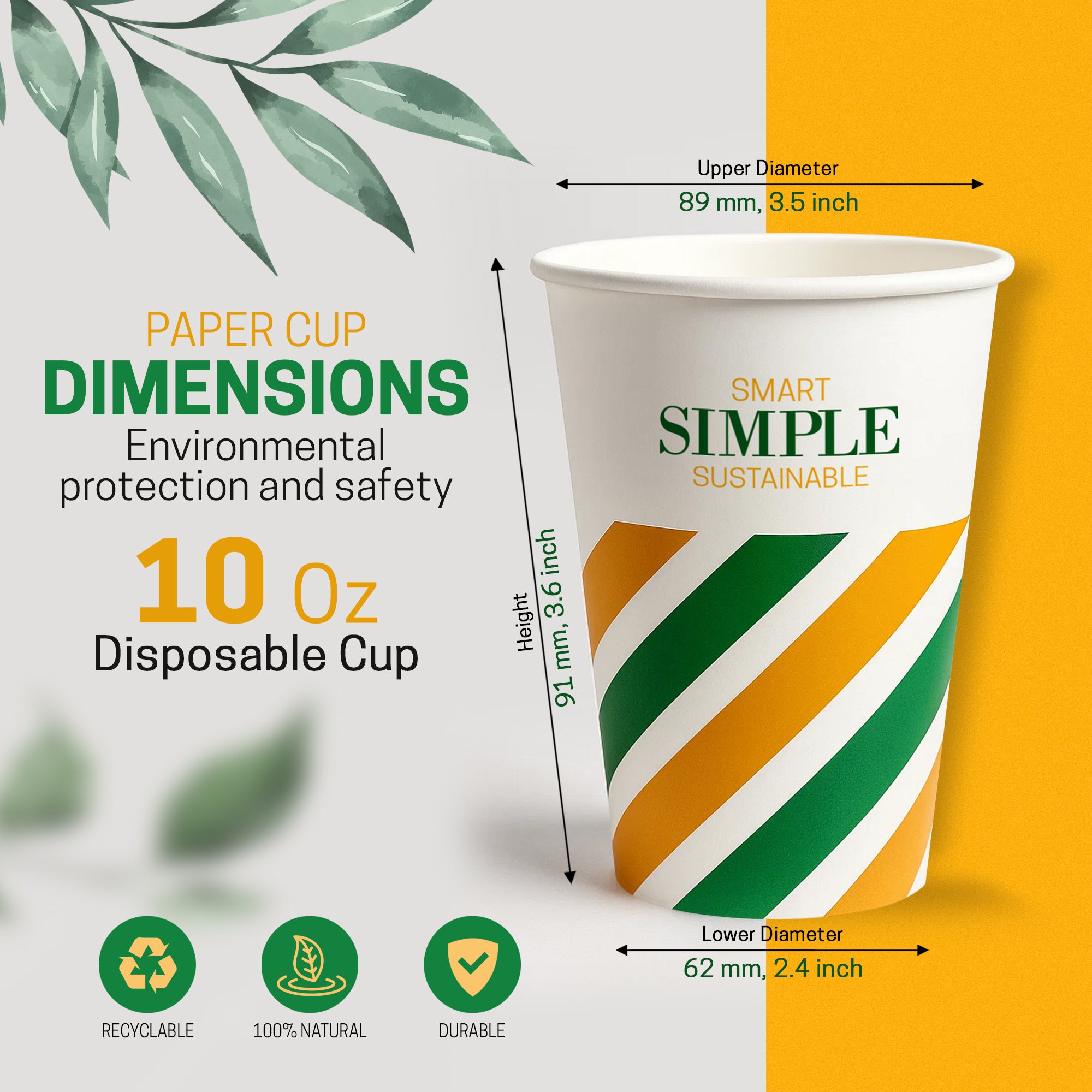 EcoEdge 10 Oz Disposable Paper Cups | Leakproof, BPA-Free & Sustainable