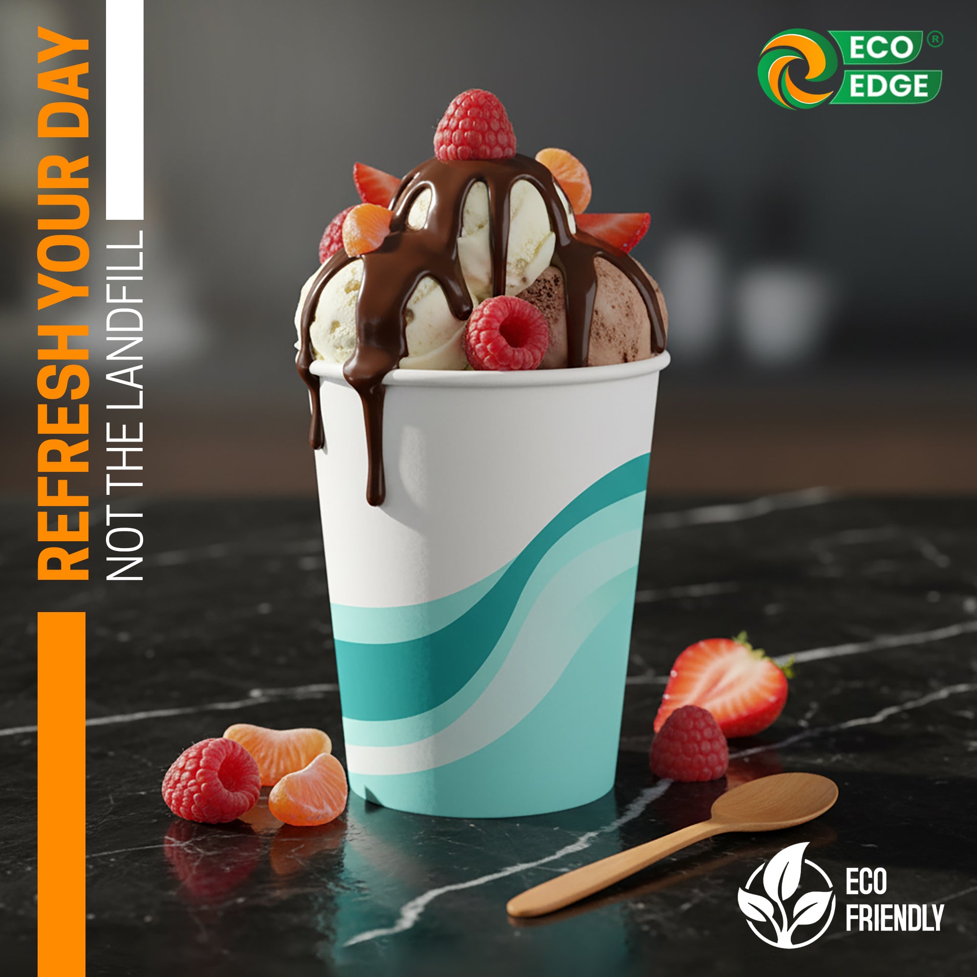 EcoEdge 8 Oz Disposable Heavy-Duty Paper Cups  (Pack of 1000) | 100% Compostable