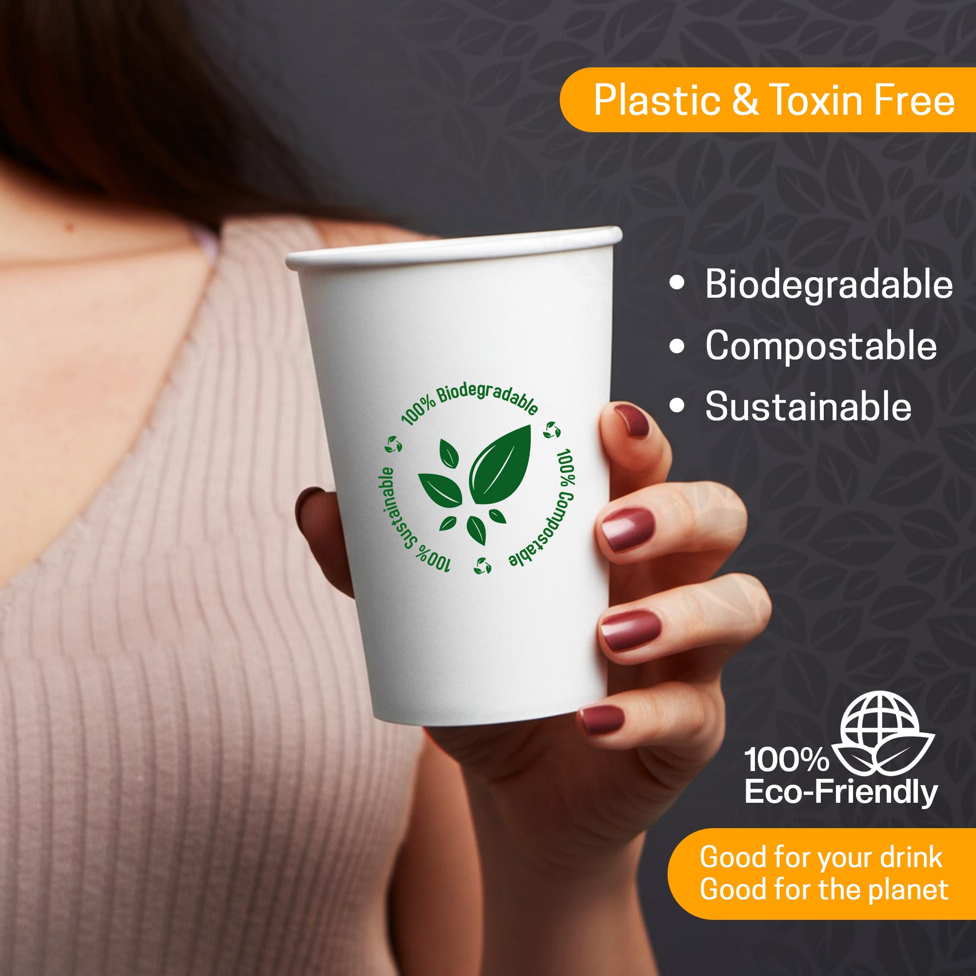 EcoEdge 6.5 Oz Disposable Heavy-Duty Party Paper Cups | 100% Compostable