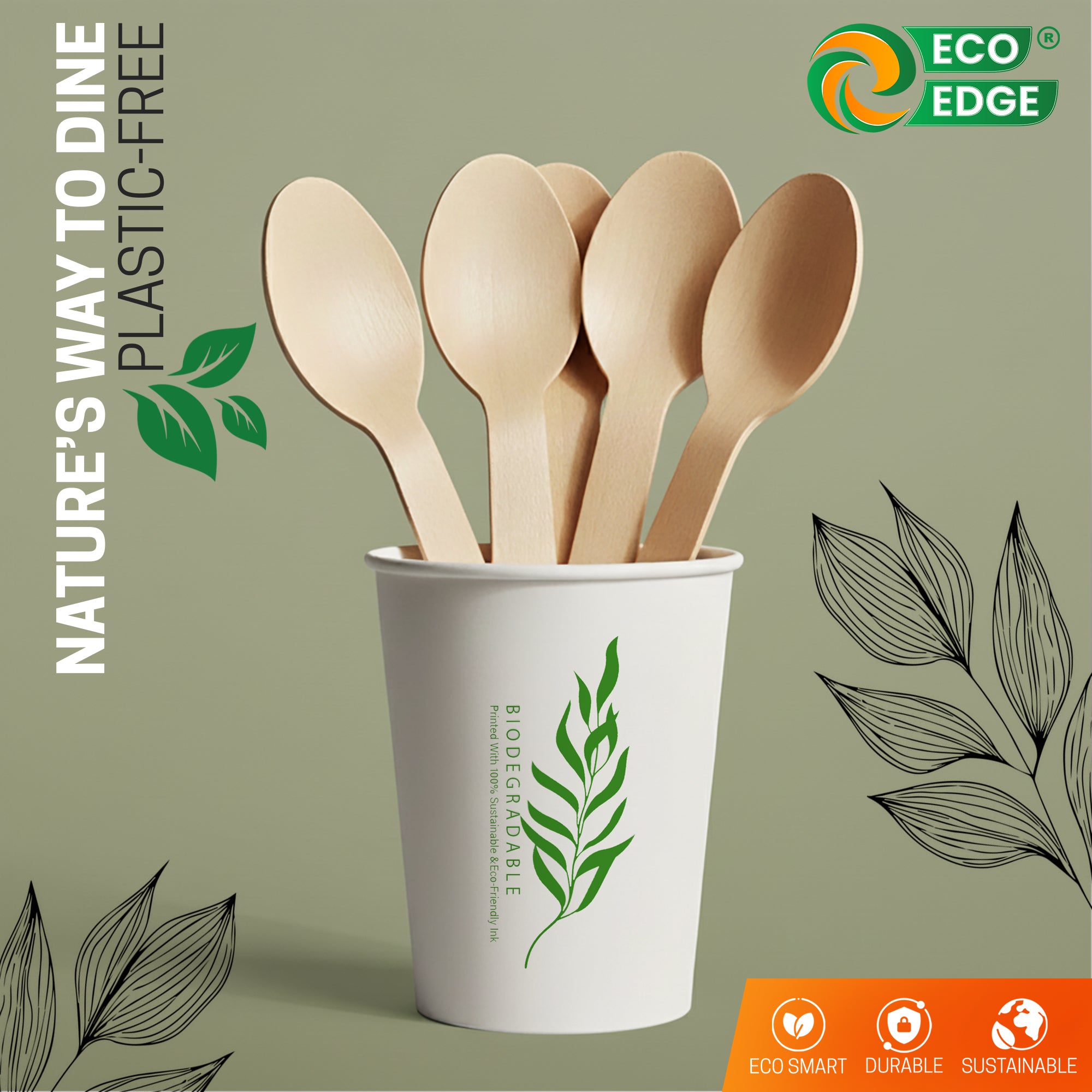 Eco Edge Compostable Wooden Spoon | Natural, Sustainable & Hand-Finished
