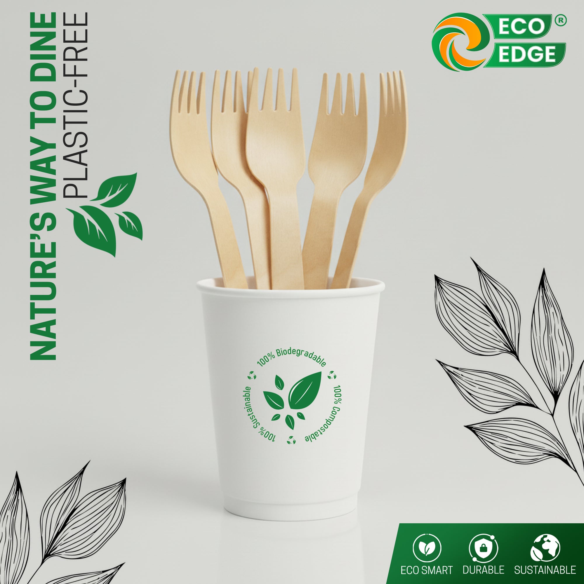 Eco Edge Wooden Heavy-Duty Fork | Natural, Sustainable & Plant-Based
