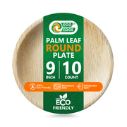 EcoEdge 9 Inch Round Areca Palm Leaf Plates | 100% Biodegradable