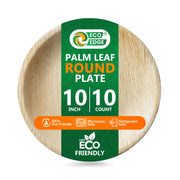 EcoEdge 10 Inch Round Areca Palm Leaf Plates | 100% Compostable