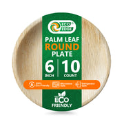EcoEdge 6 Inch Round Areca Palm Leaf Plates | 100% Organic