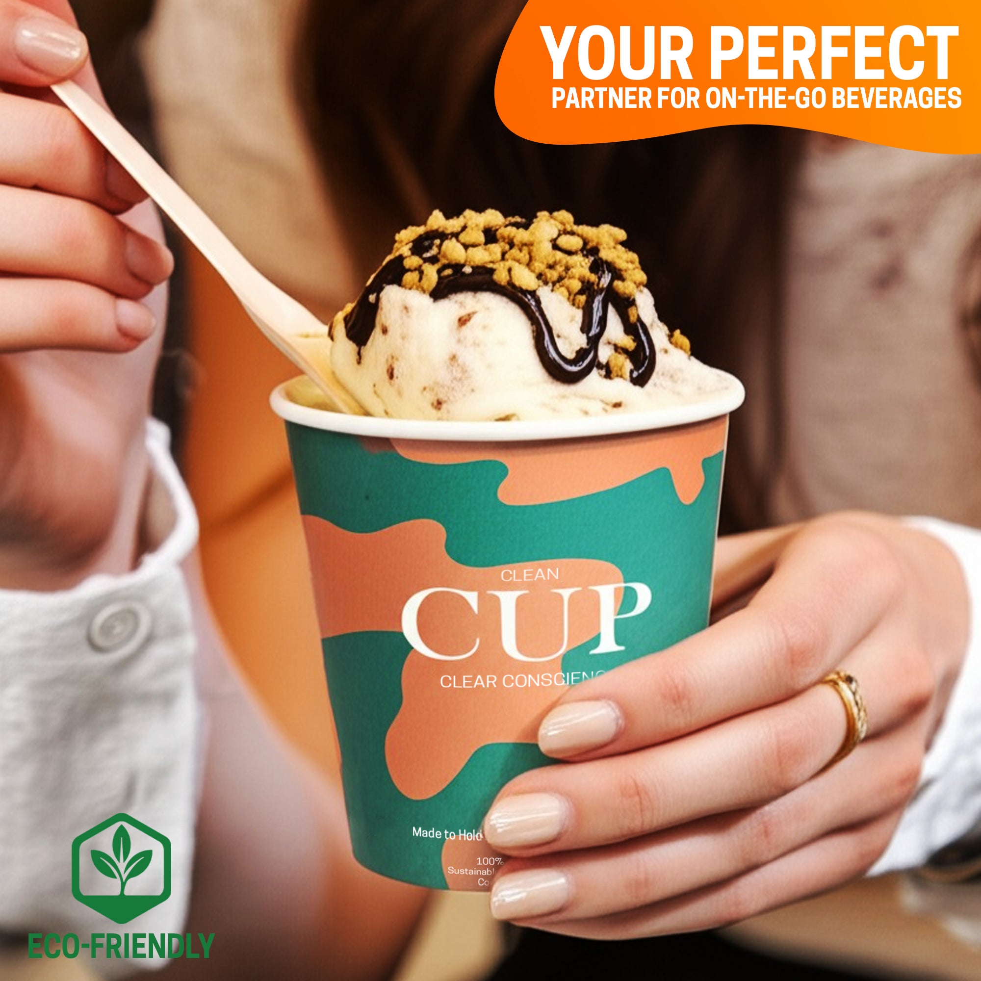 EcoEdge 4 Oz Disposable Heavy-Duty Stylish Party Paper Cups | 100% Eco Friendly