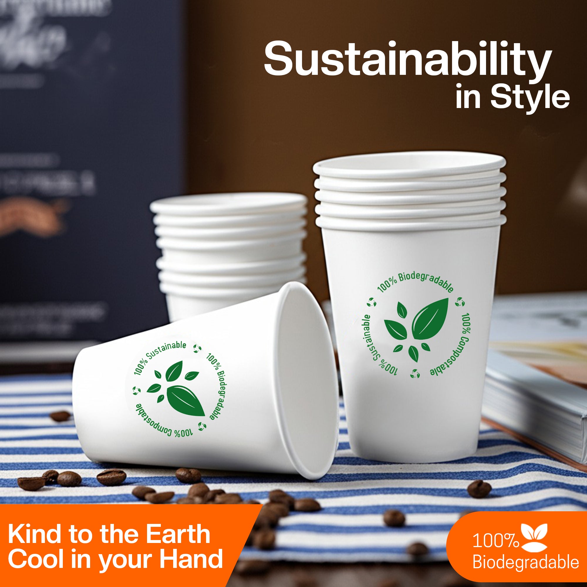 EcoEdge 6.5 Oz Disposable Heavy-Duty Party Paper Cups | 100% Compostable