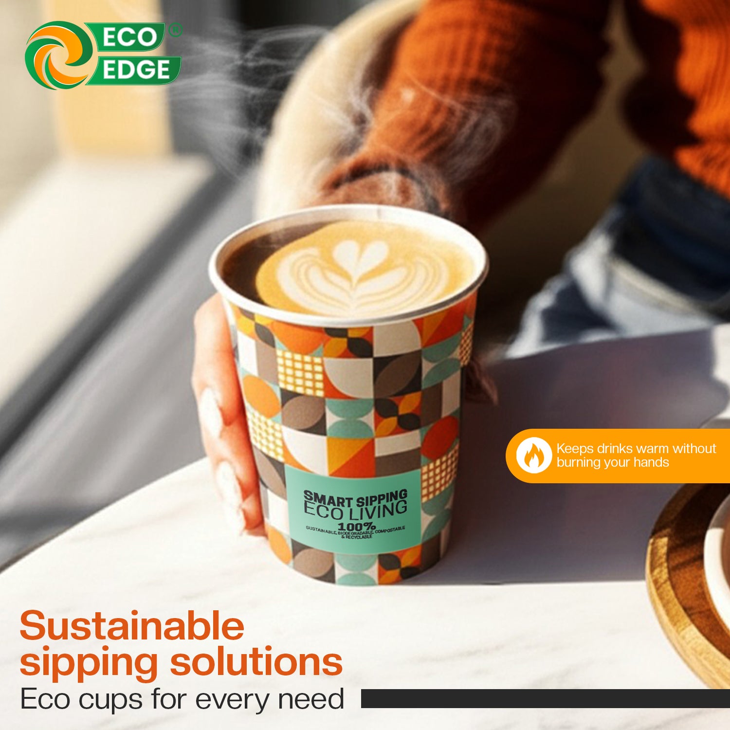 EcoEdge 8 Oz Sustainable Heavy-Duty Party Paper Cups (Pack of 1000) | 100% Compostable