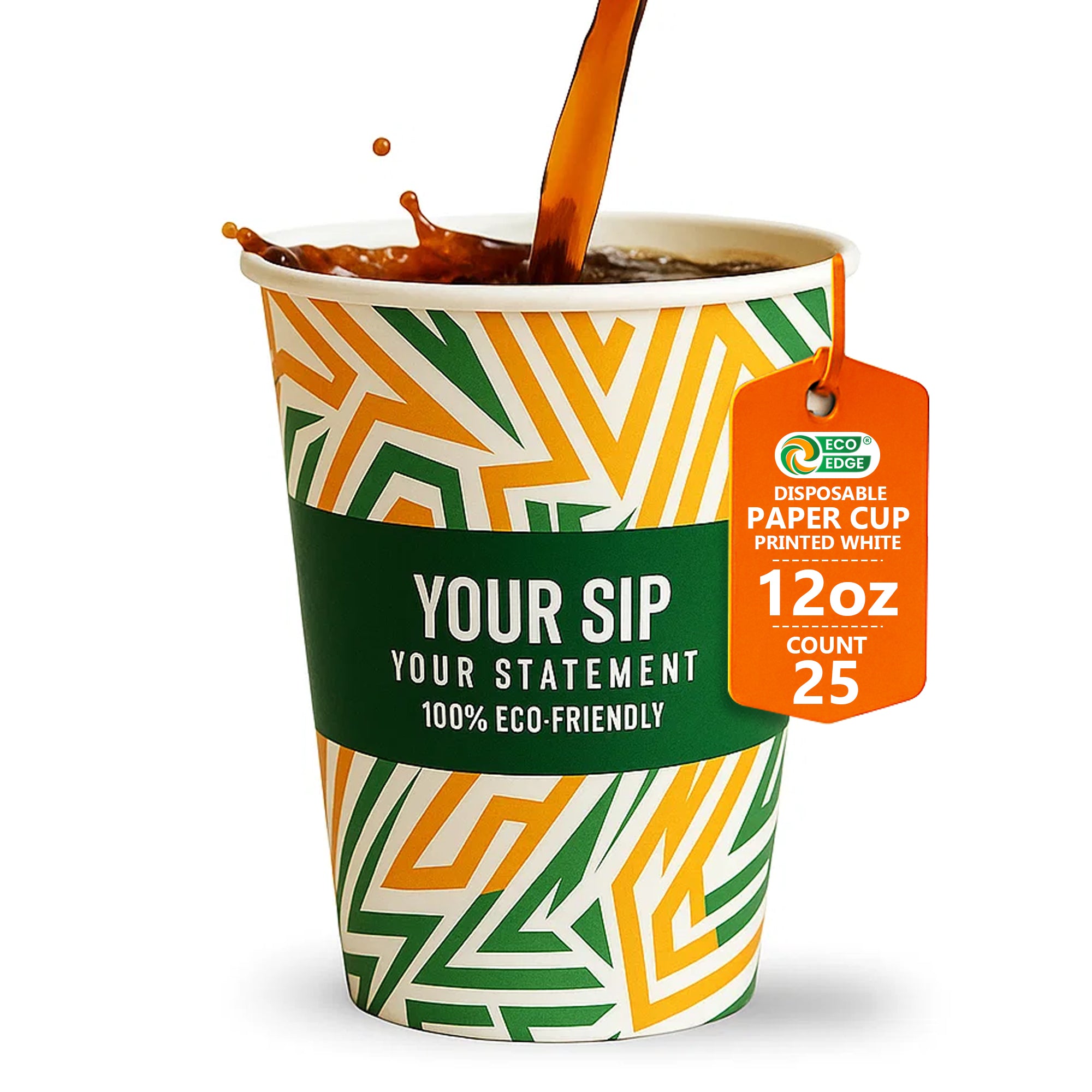 EcoEdge 12 Oz Biodegradable Heavy-Duty Party Paper Cups | 100% Sustainable