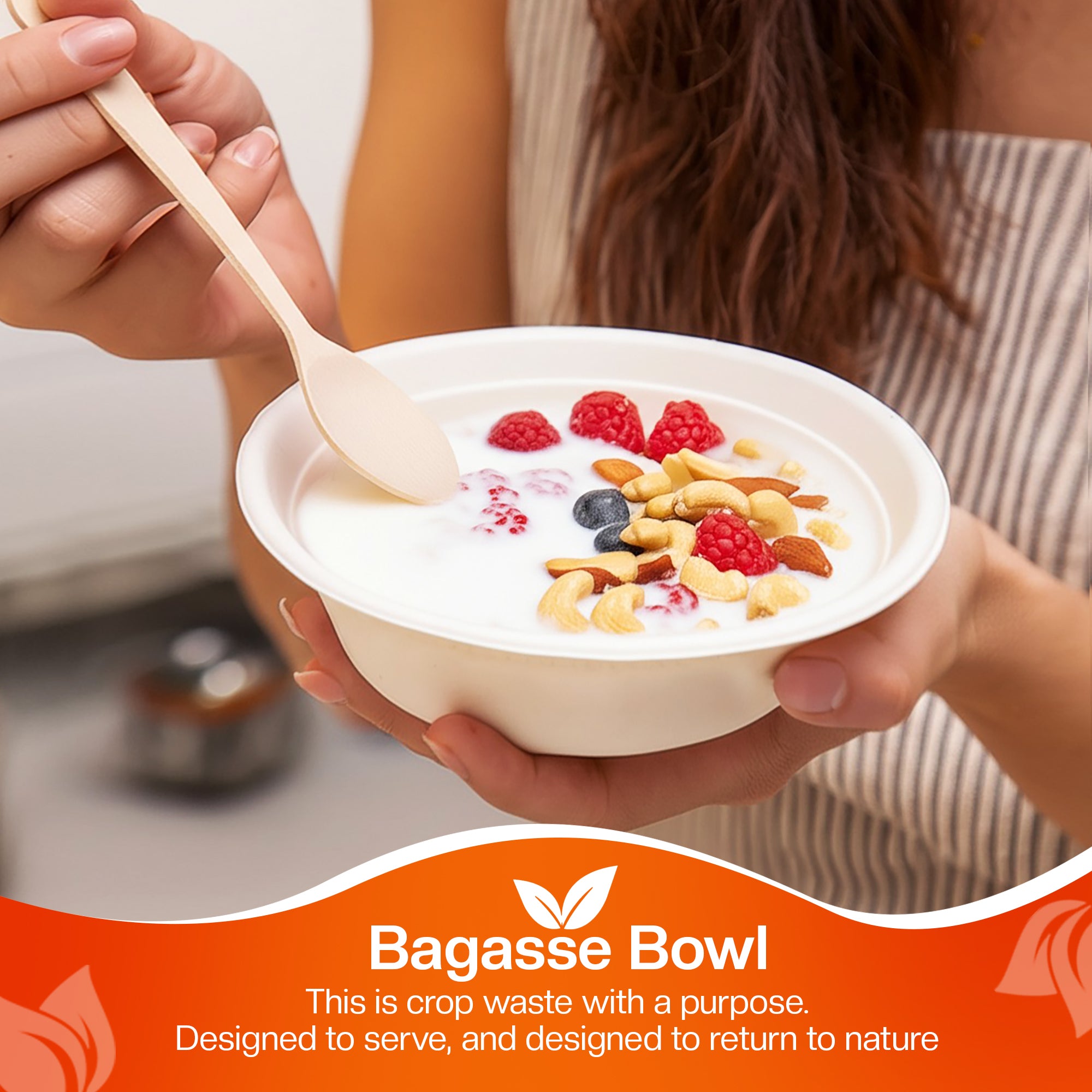 EcoEdge 12 Oz Round White Disposable Sugarcane Fiber Bowls | 100% Eco-Friendly