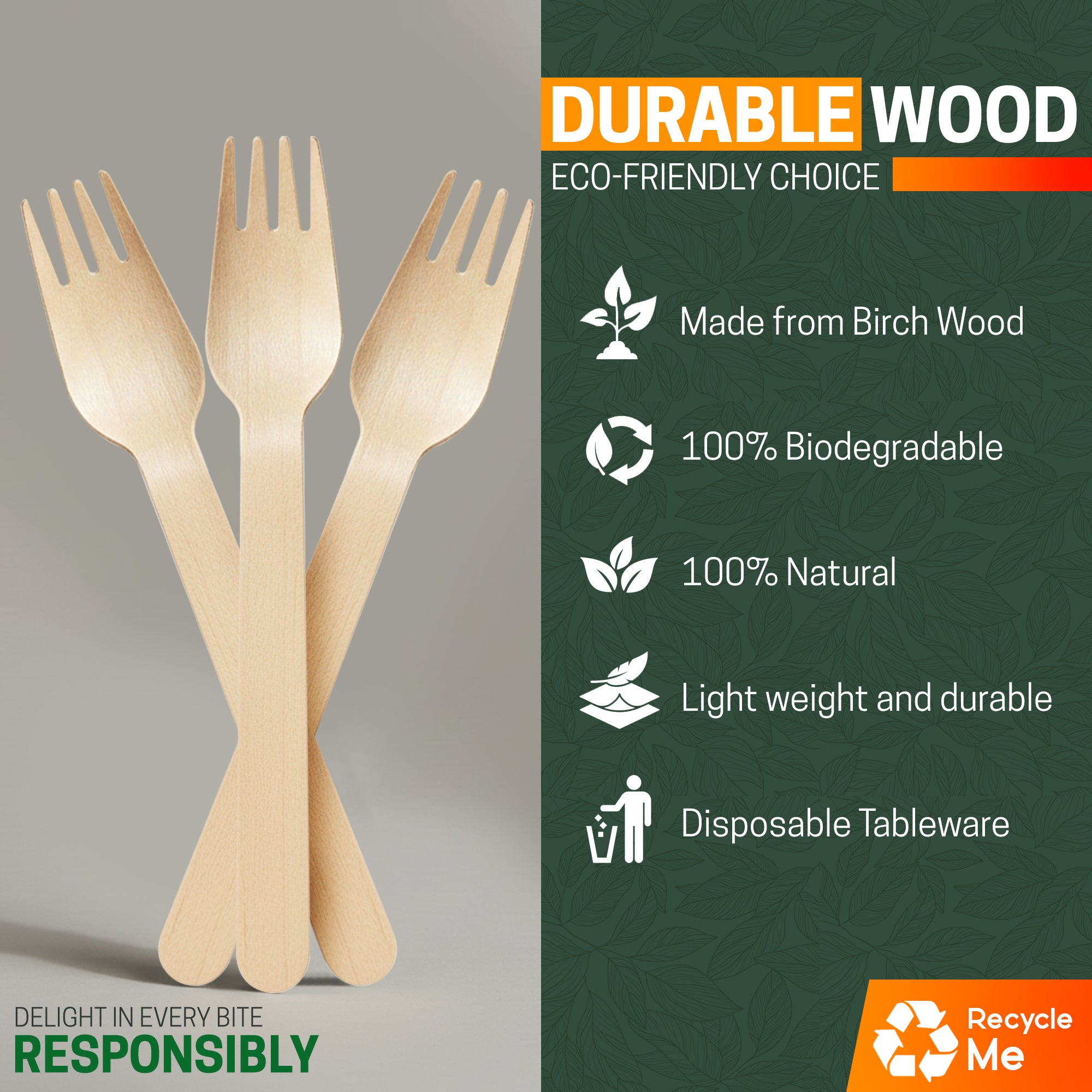 Eco Edge Wooden Heavy-Duty Fork | Natural, Sustainable & Plant-Based