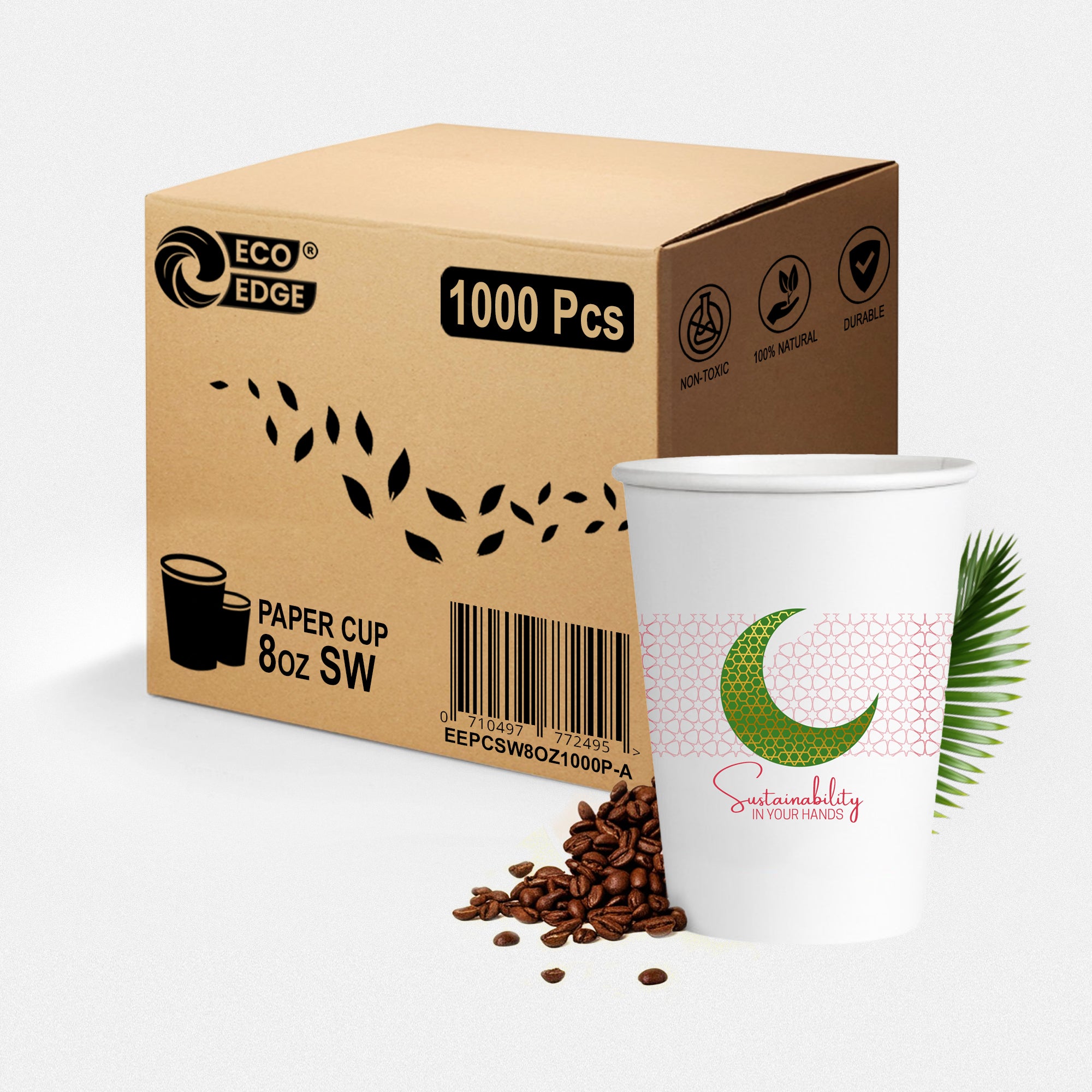 EcoEdge 8 Oz Ramadan Edition Heavy-Duty Paper Cups | Leakproof, Compostable & Eco-Friendly