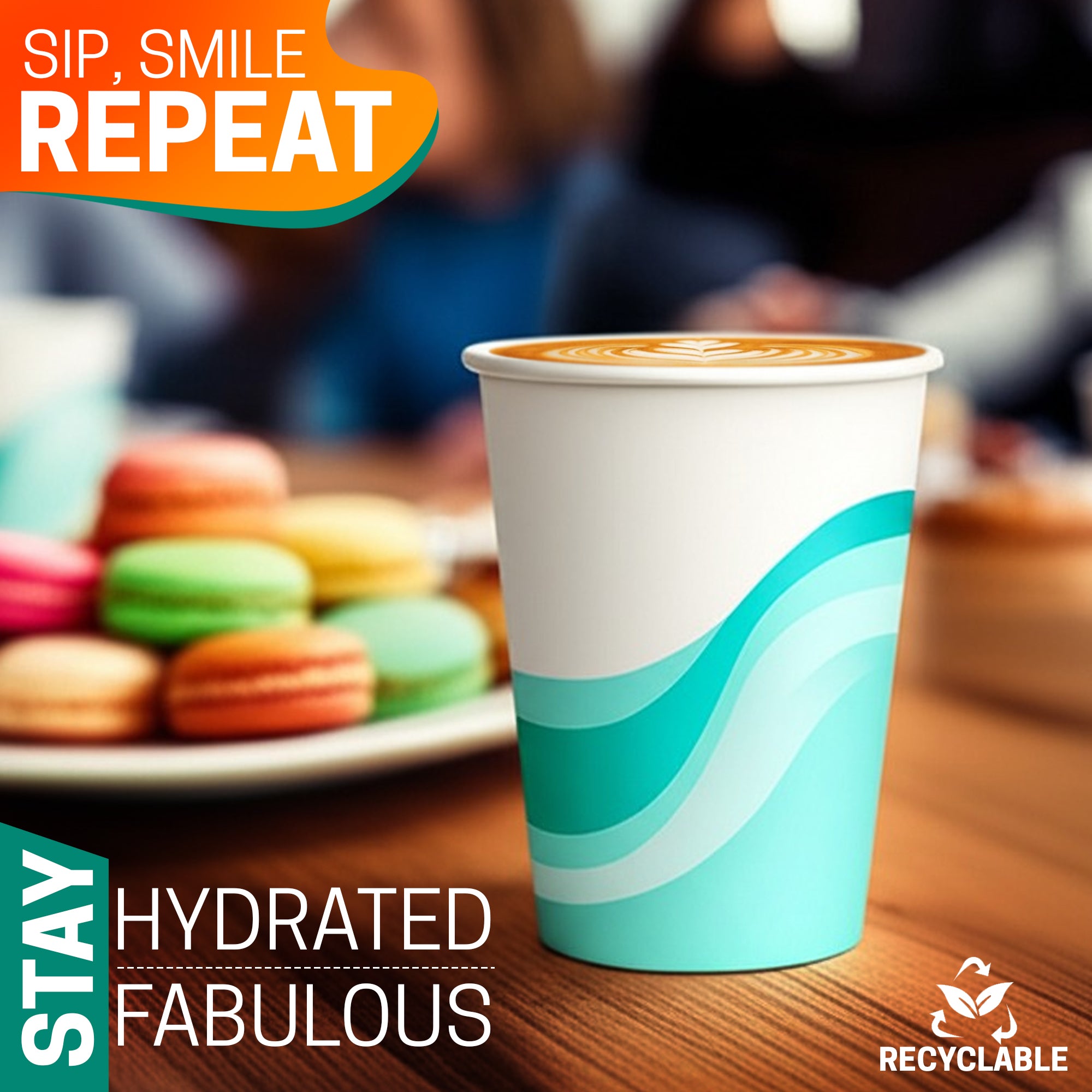 EcoEdge 8 Oz Disposable Heavy-Duty Party Paper Cups with Lid | 100% Natural