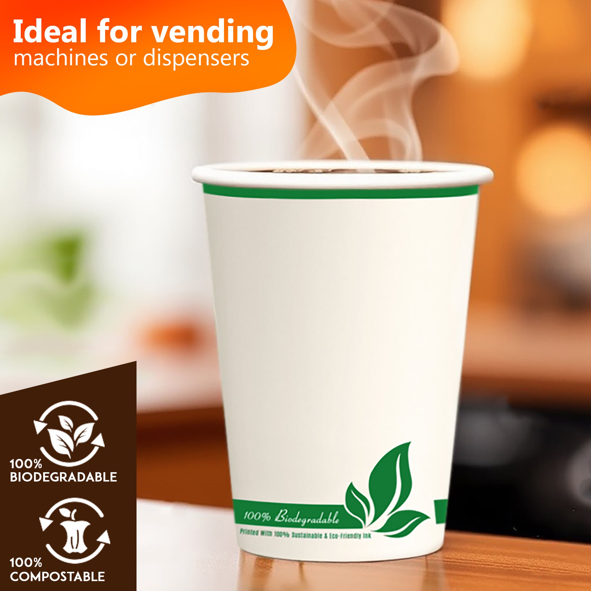 EcoEdge 6 Oz Disposable Heavy-Duty Party Paper Cups | 100% Organic