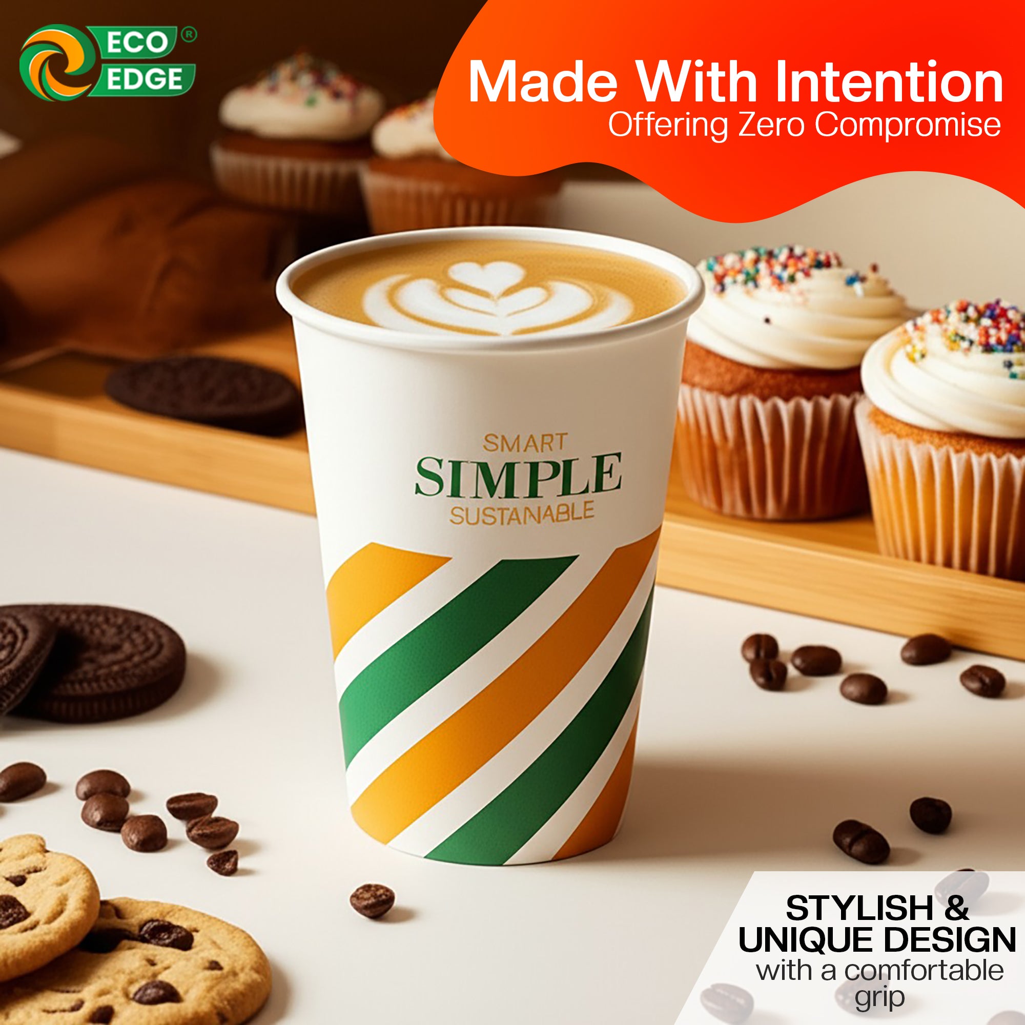 EcoEdge 10 Oz Disposable Paper Cups | Leakproof, BPA-Free & Sustainable