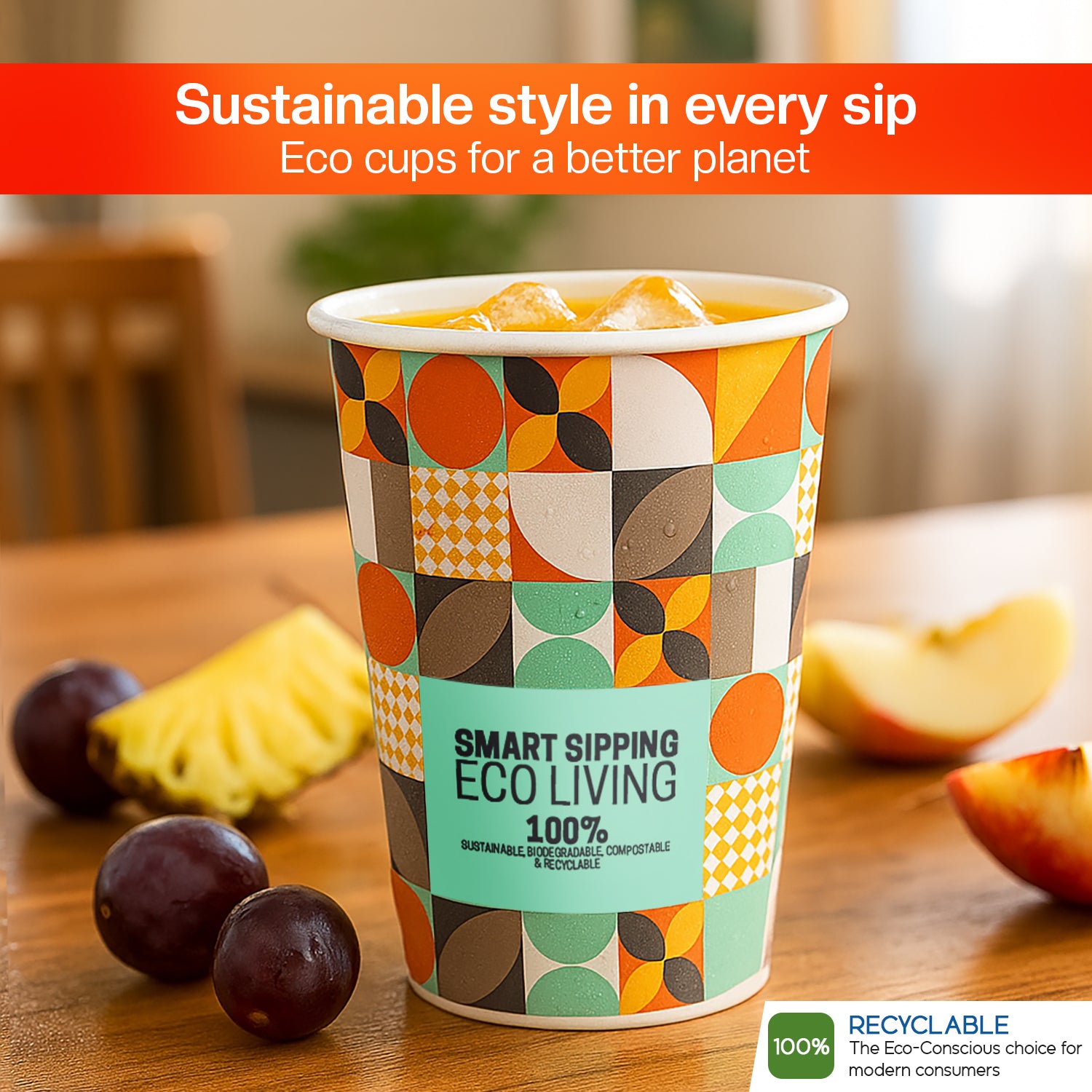 EcoEdge 8 Oz Sustainable Heavy-Duty Party Paper Cups (Pack of 1000) | 100% Compostable