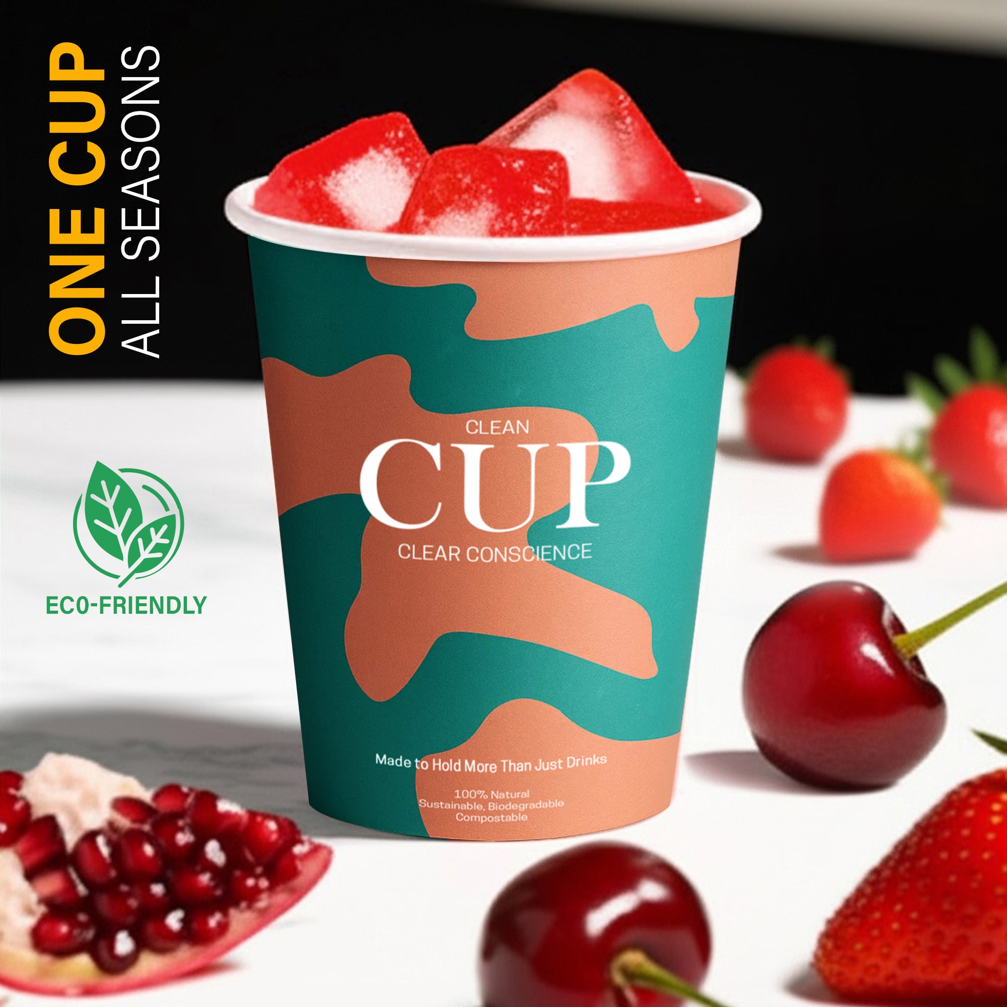 EcoEdge 4 Oz Disposable Heavy-Duty Stylish Party Paper Cups | 100% Eco Friendly