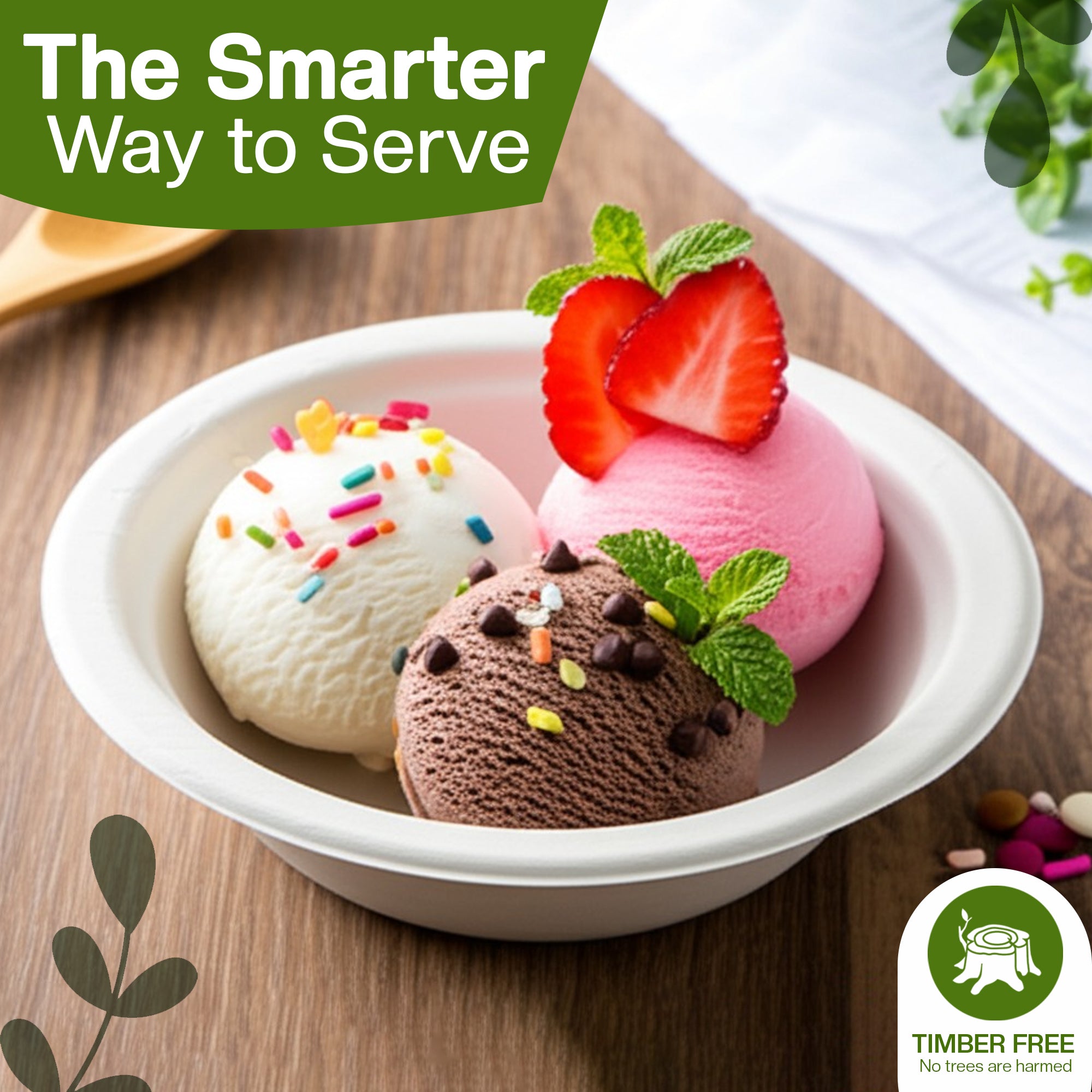 EcoEdge 6 Oz Round White Disposable Sugarcane Fiber Bowls | 100% Biodegradable