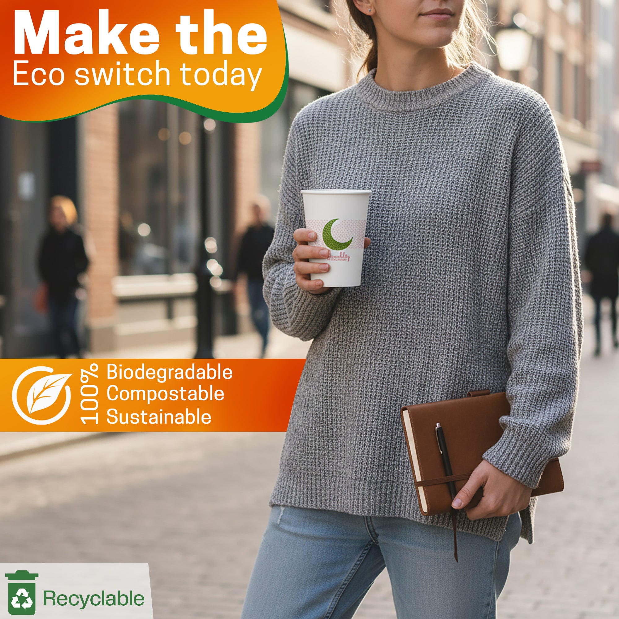 EcoEdge 8 Oz Ramadan Edition Heavy-Duty Paper Cups | Leakproof, Compostable & Eco-Friendly