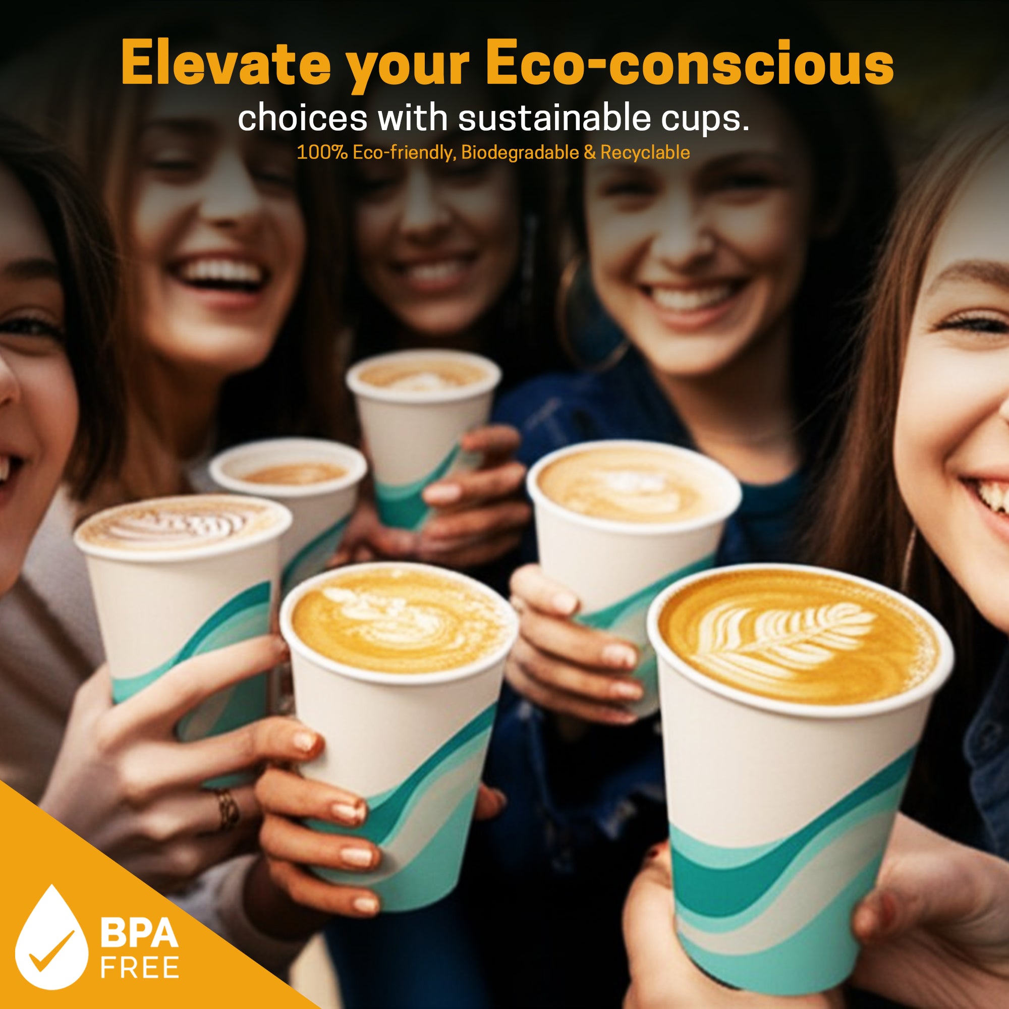 EcoEdge 8 Oz Disposable Heavy-Duty Party Paper Cups with Lid (Pack of 1000) | 100% Natural