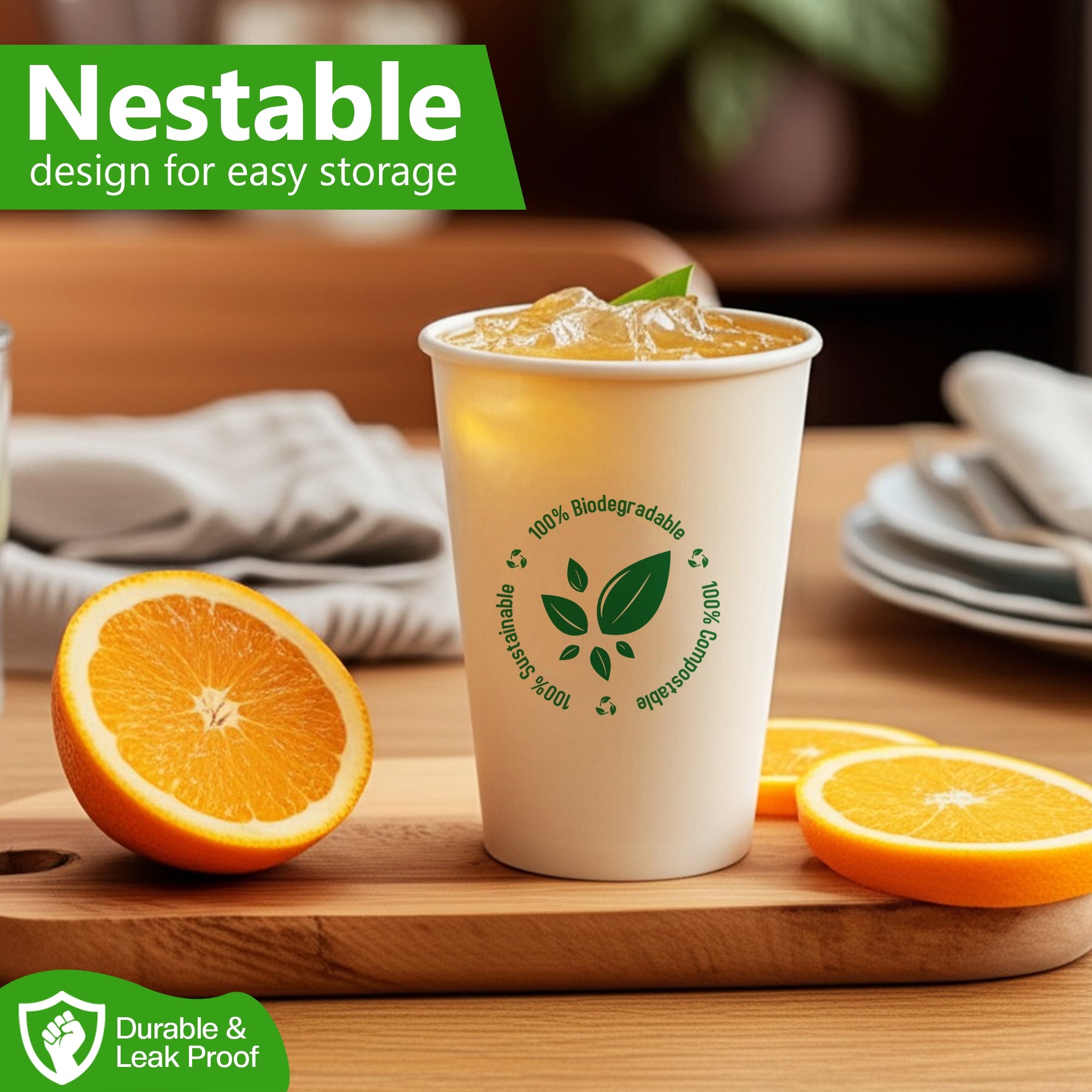 EcoEdge 6.5 Oz Disposable Heavy-Duty Party Paper Cups | 100% Compostable