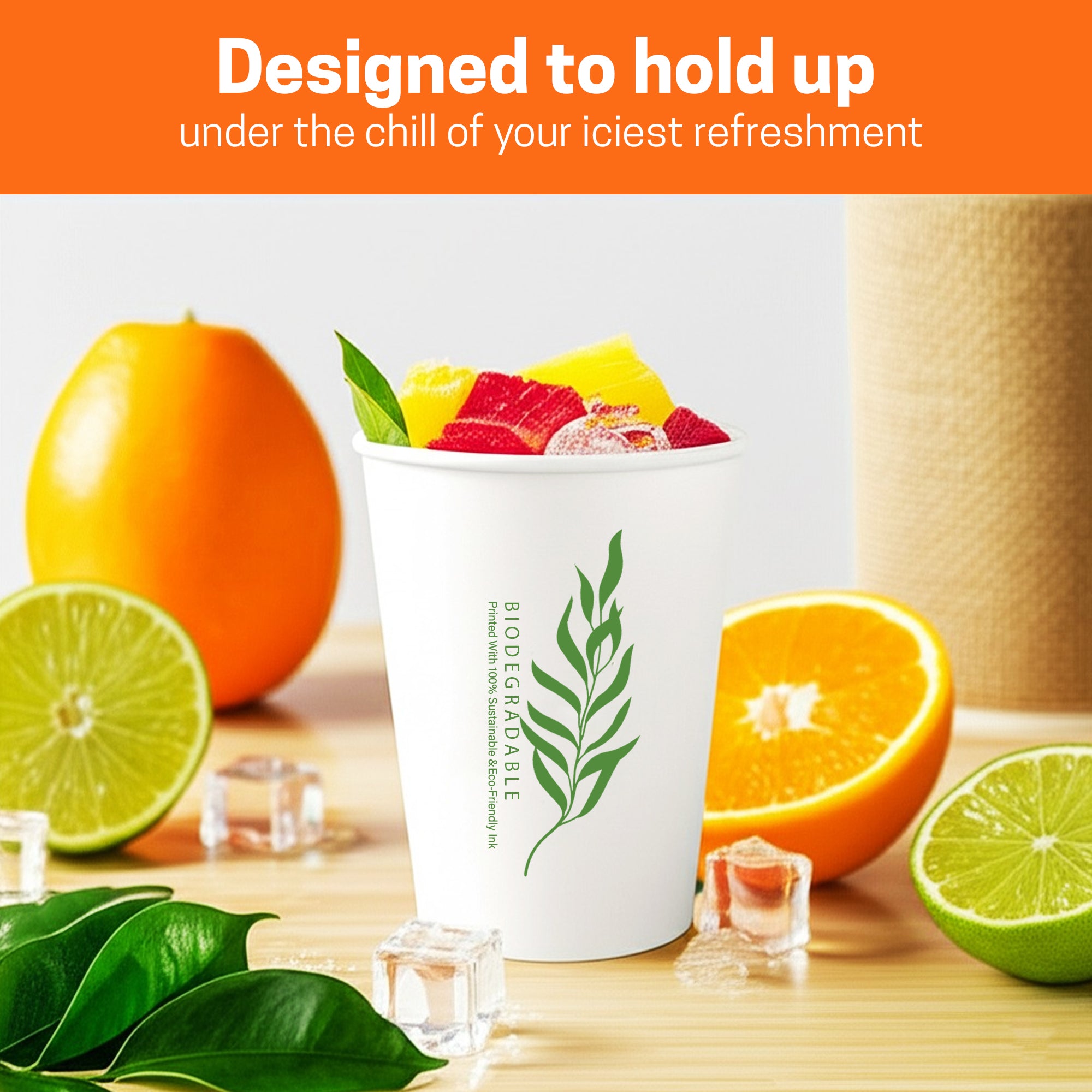 EcoEdge 8 Oz Disposable Heavy-Duty Party Paper Cups | 100% Natural