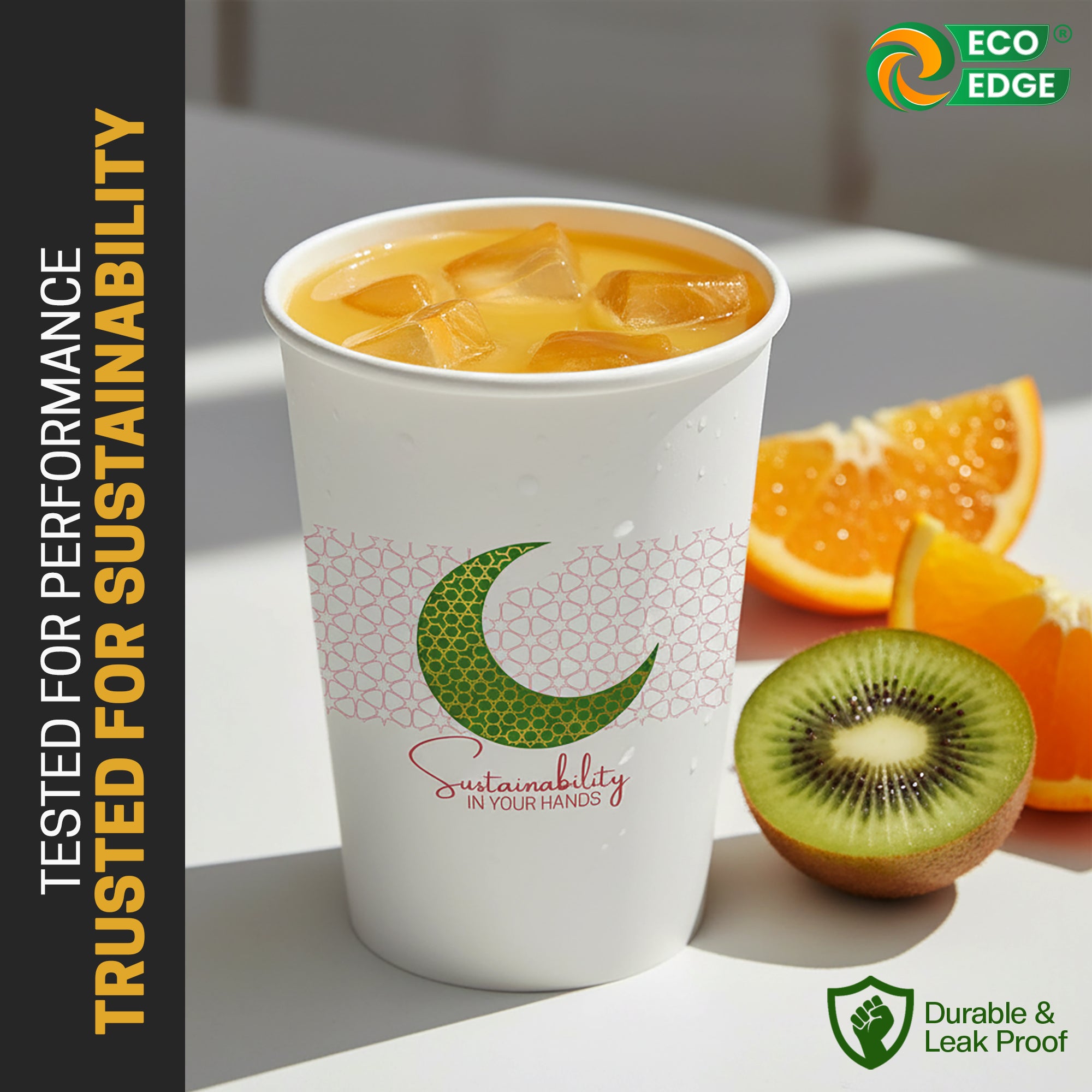 EcoEdge 8 Oz Ramadan Edition Heavy-Duty Paper Cups | Leakproof, Compostable & Eco-Friendly