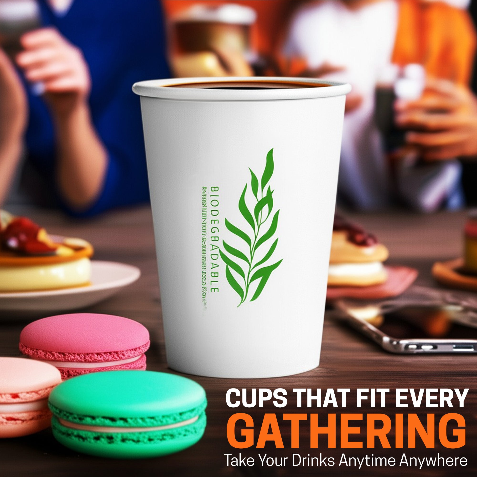 EcoEdge 8 Oz Disposable Heavy-Duty Party Paper Cups | 100% Natural