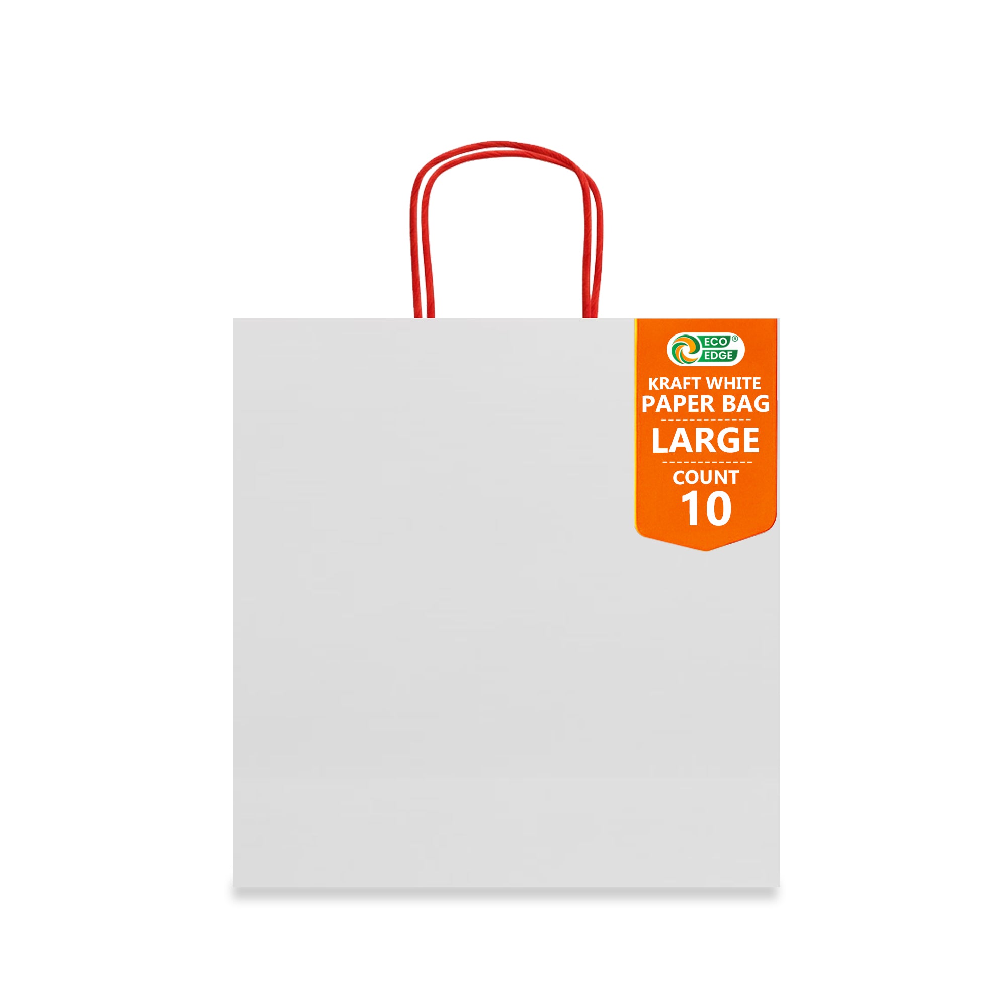 EcoEdge (32x22x32 cm) Large Recyclable White Plain Paper Bag | 100% Natural