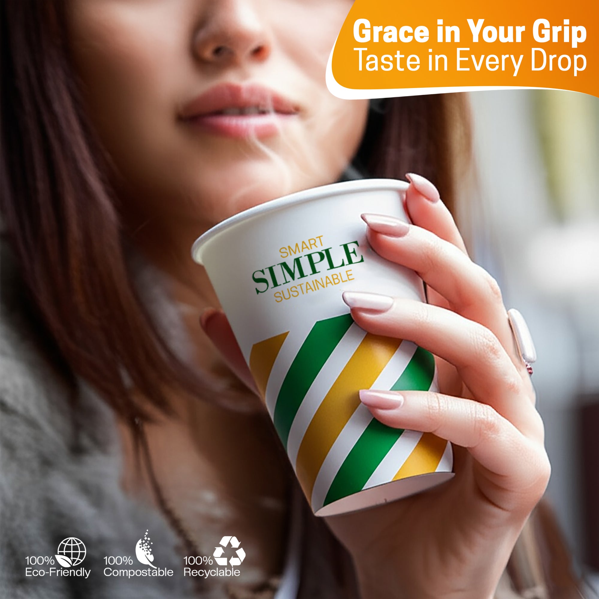 EcoEdge 10 Oz Disposable Paper Cups | Leakproof, BPA-Free & Sustainable (Pack of 1000)